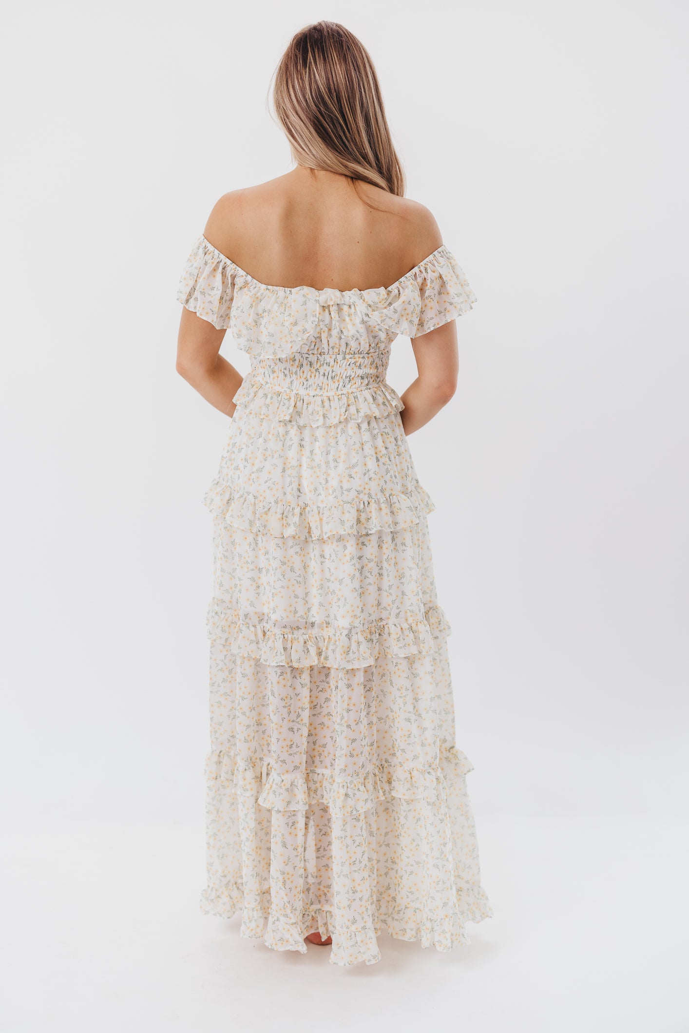Astrid Ruffle Detail Maxi Dress - Yellow Floral Maternity Dress for Pregnancy | Bump Friendly, Comfortable & Stylish for Baby Showers, Maternity Photos & Summer Occasions