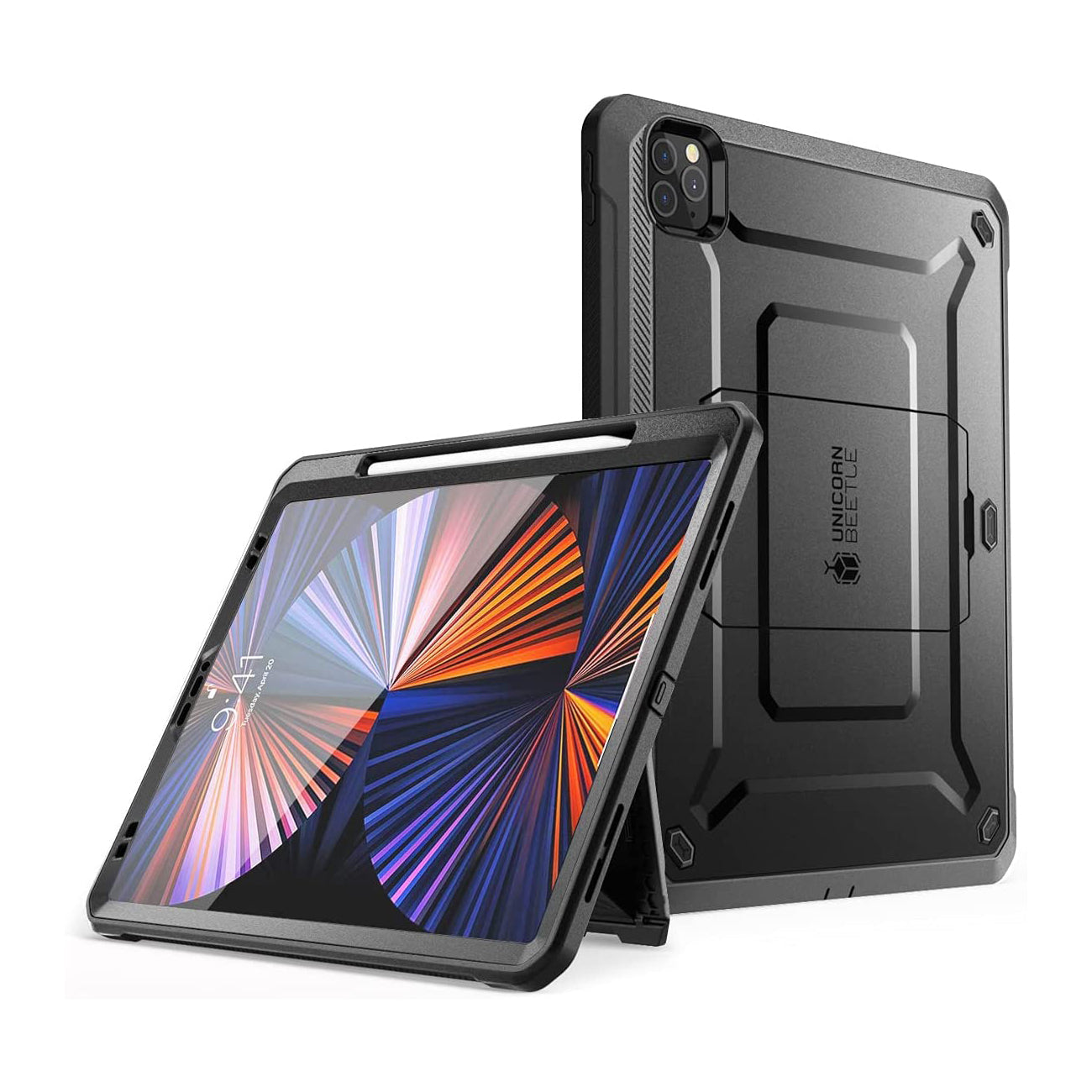 Apple iPad Pro 12.9 Inch 5th Gen (2021) Unicorn Beetle Pro Rugged Protective Case - Shockproof & Drop Proof Cover - Black (Open Box) - Perfect for Construction, Outdoor Adventures & Business Travel