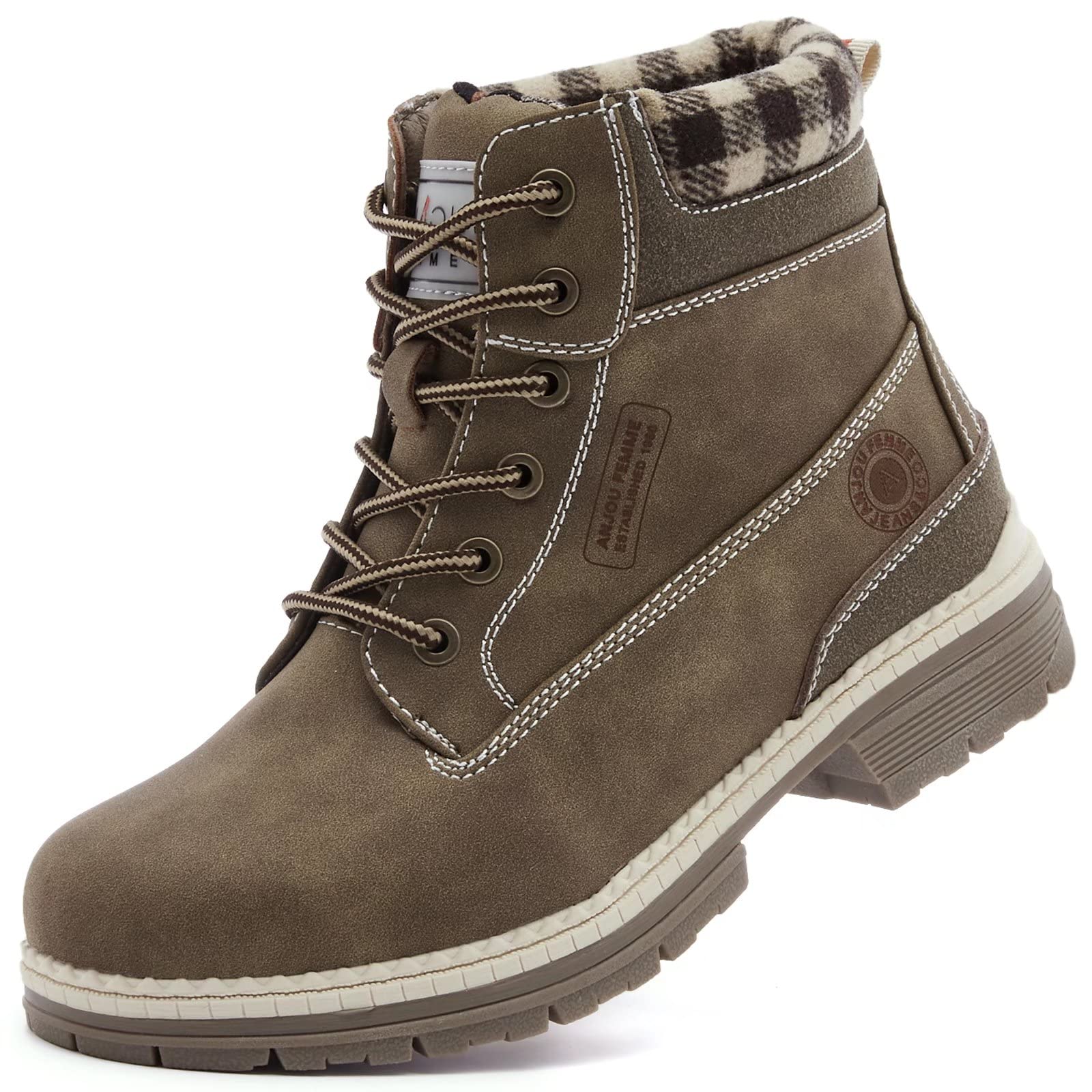 ANJOUFEMME Women's Waterproof Hiking Boots - Lightweight Outdoor Ankle Snow Boots for Winter Trekking & Walking | Perfect for Camping, Trail Hiking & Cold Weather Adventures