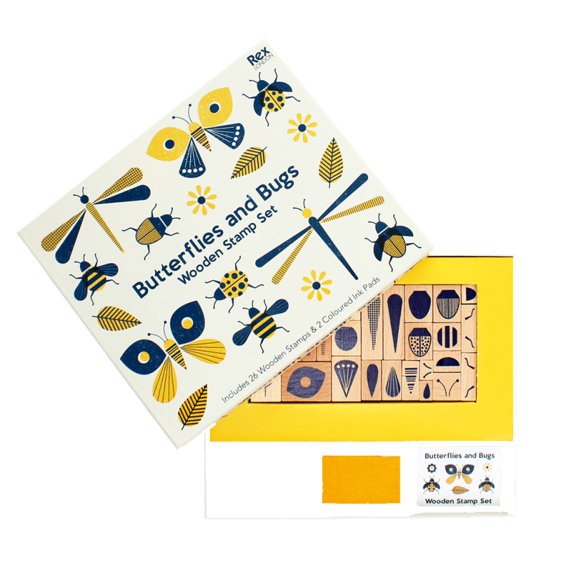 Wooden Stamp Set - Butterflies & Bugs for DIY Scrapbooking, Card Making & Craft Projects