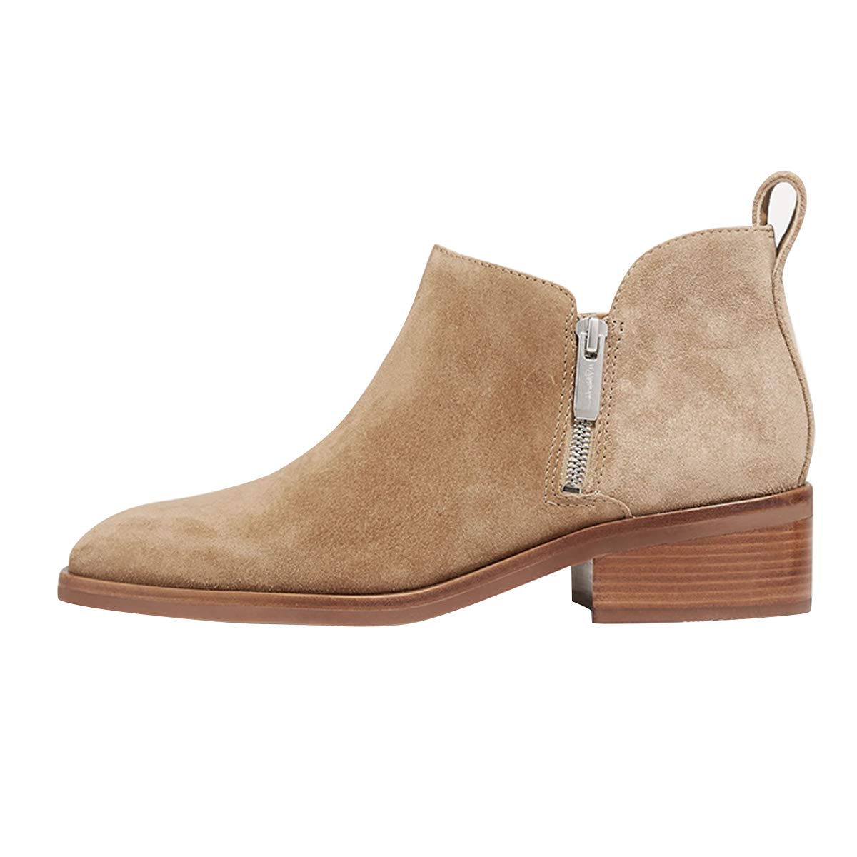 YDN Women's Chunky Block Heel Ankle Boots - Square Toe Slip-On Booties with Side Zipper for Party, Dress & Casual Wear | Trendy Low Heel Shoes for Women | Perfect for Office, Dating & Night Out