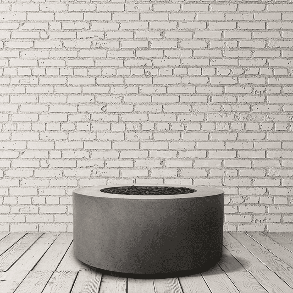 Outdoor Concrete Round Fire Pit Table - Durable & Weather-Resistant for Patio, Garden, Backyard, and Poolside Gatherings