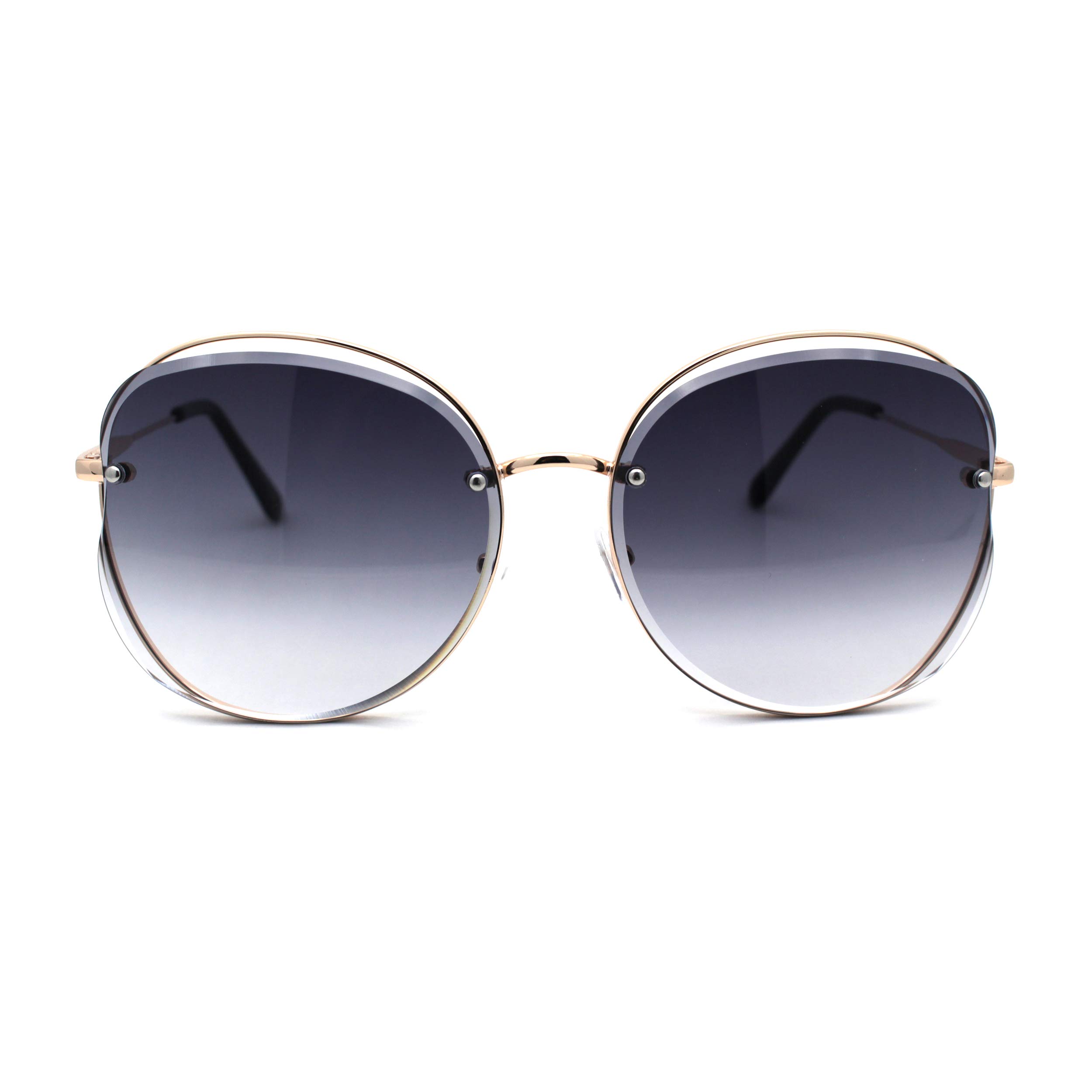 Women's Fashion Butterfly Sunglasses with Exposed Lens - Trendy Diva Style for Summer Outfits, Beach Vacations & Outdoor Activities