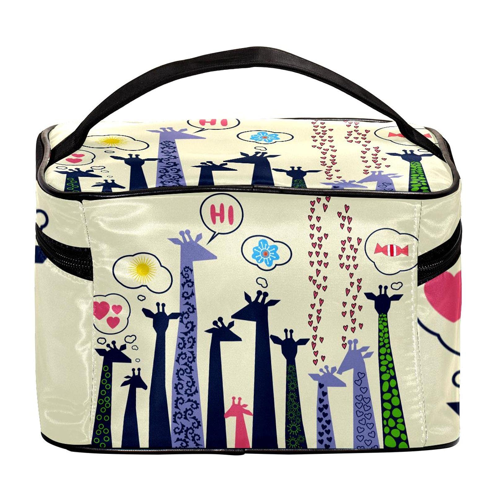 Cute Giraffe Print Large Travel Makeup Bag - Waterproof Cosmetic Organizer with Zipper for Women & Girls | Perfect for Travel, Gym, Beach & Daily Use