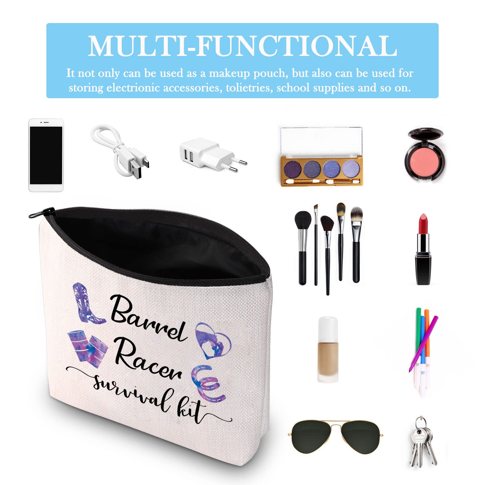 Barrel Racing Survival Kit - Equestrian Toiletry & Makeup Pouch for Horseback Riding