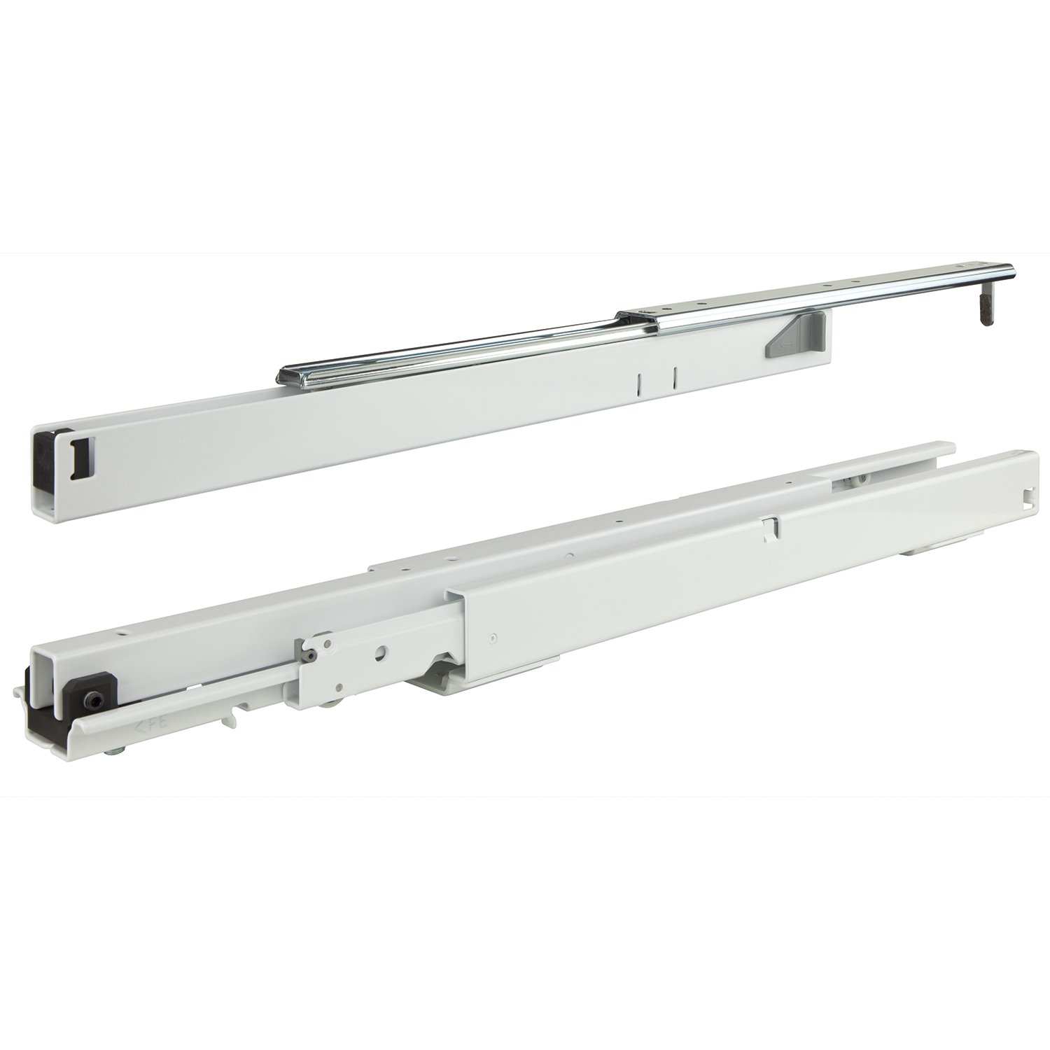 Fulterer FR775.ECD Soft Close No.175 Pantry Pullout Slide - 22 Inch White Drawer Slides for Kitchen Cabinets | Smooth Gliding & Quiet Operation | Perfect for Pantry Organization & Storage Solutions