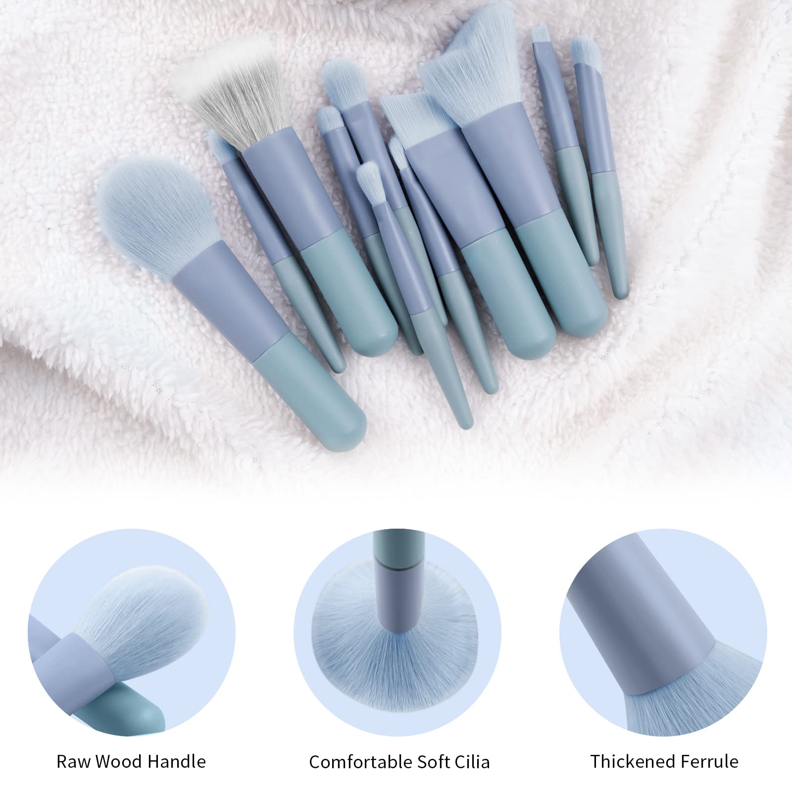 11Pcs Travel Makeup Brushes Set - Mini Portable Cosmetic Brush Kit with Travel Case for Blending, Foundation, Powder, Eyeshadow & Concealer | Perfect for On-the-Go Makeup, Vacation & Professional Use