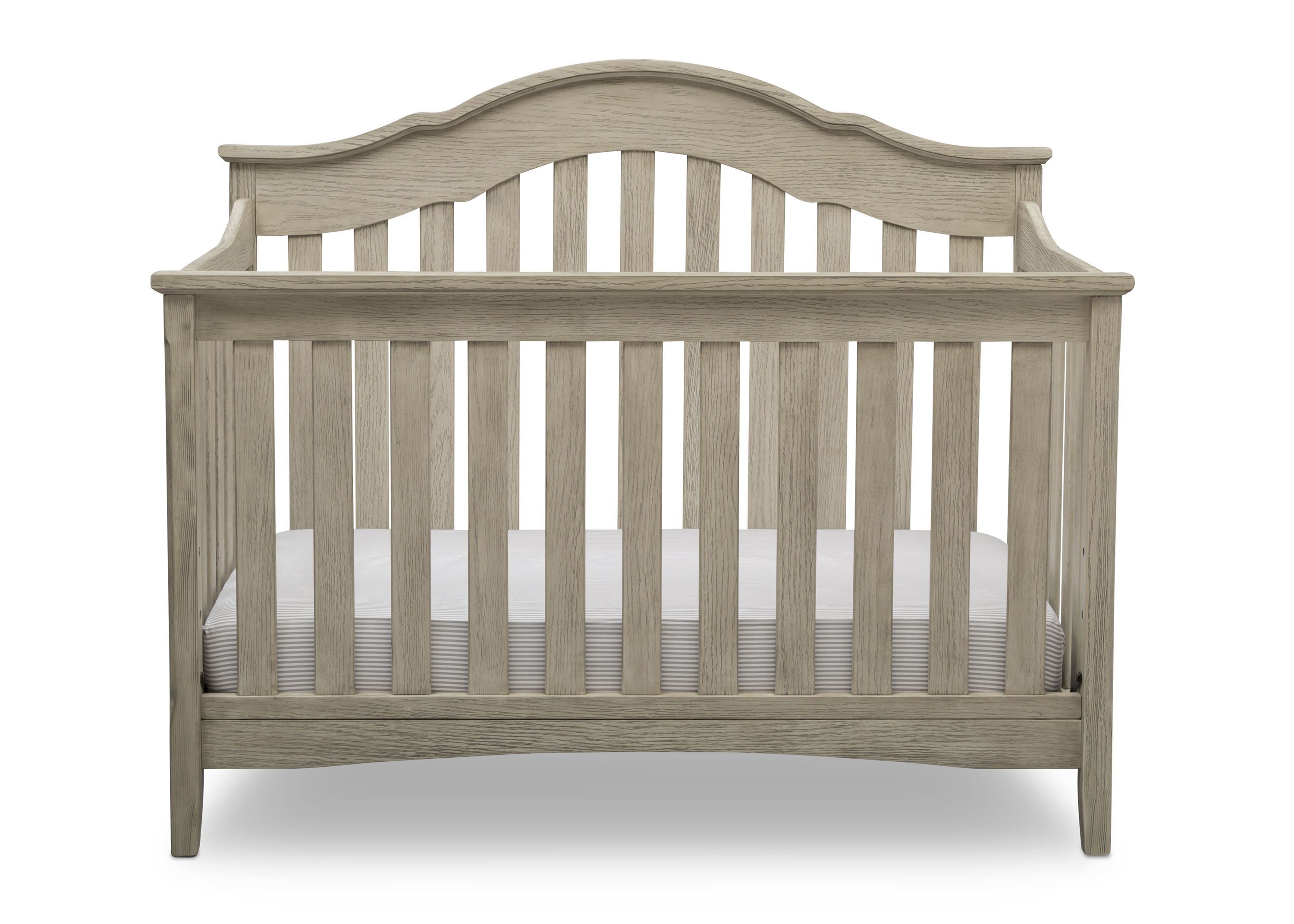 Farmhouse Style 6-in-1 Convertible Baby Crib to Toddler Bed - White Wooden Nursery Furniture for Newborns & Kids - Perfect for Modern Nursery, Bedroom & Daycare