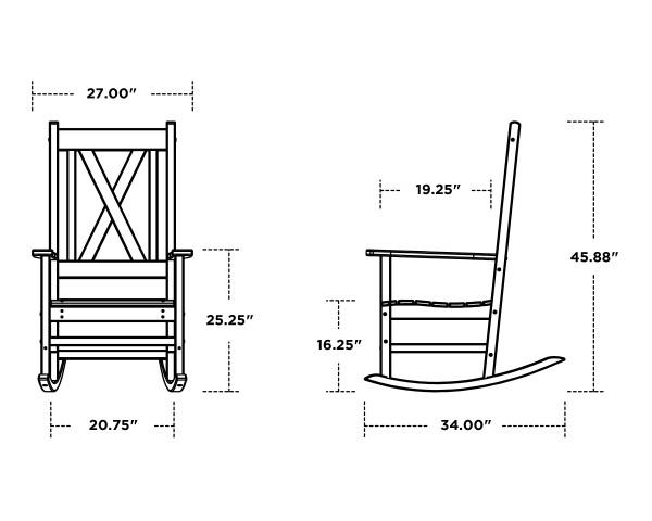 Polywood Braxton All-Weather Porch Rocking Chair - Durable Outdoor Furniture for Patio, Deck & Garden Relaxation