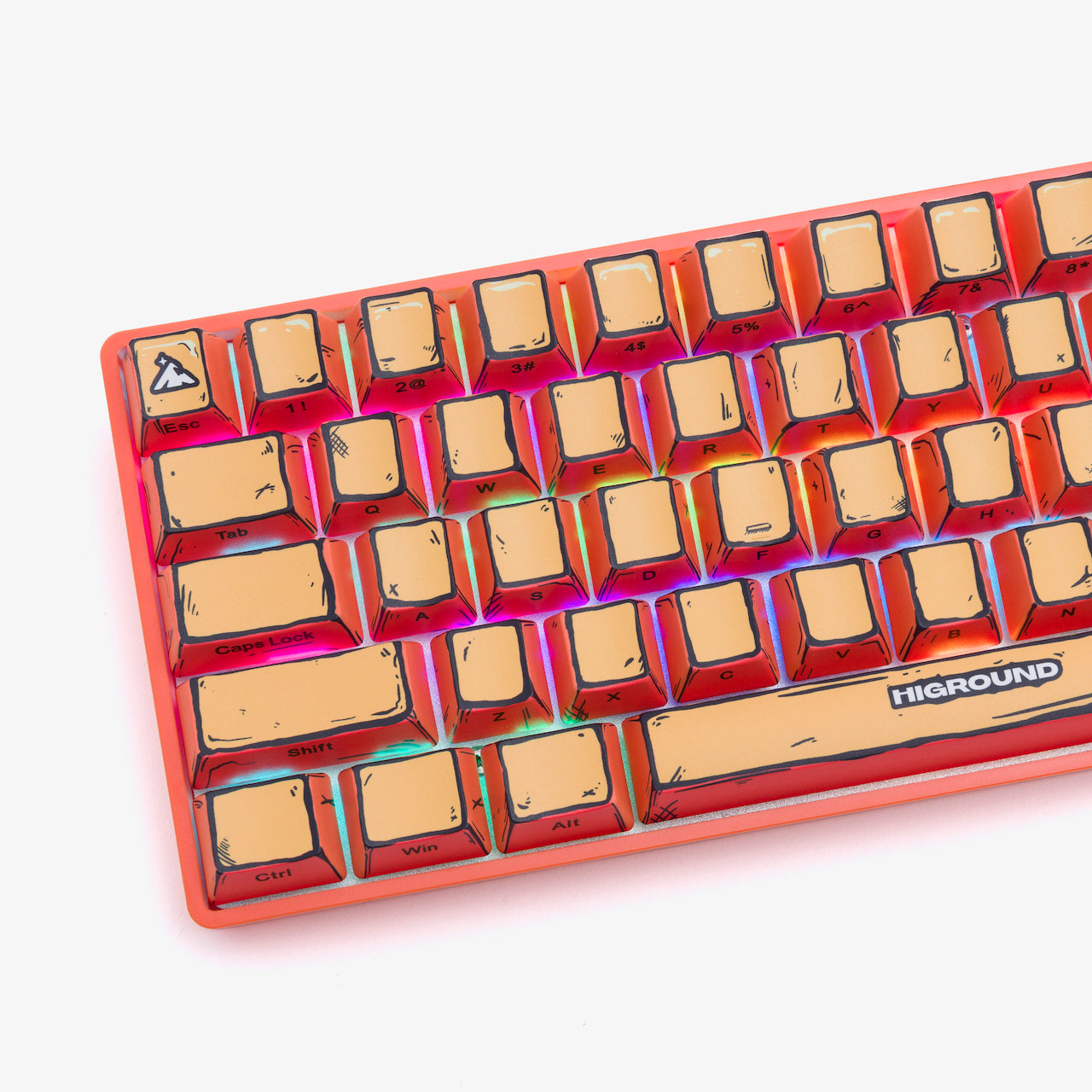 CELSHADE Basecamp 65+ Mechanical Keyboard - Orange Backlit Wired Gaming Keyboard for PC/Mac - Perfect for Gaming, Typing & Office Work