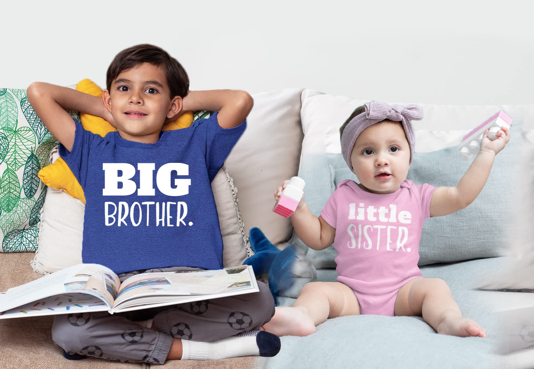 Adorable Matching Sibling Outfits for Toddler Big Brother & Little Sister - Cute Newborn Girl & Boy Coordinated Sets for Family Photos & Special Occasions