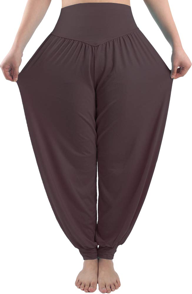 FitGlam Women's High Waisted Yoga Pants - Loose Boho Joggers with Parachute Design, Comfy Lounge & Hippie Harem Pants for Plus Size - Perfect for Yoga, Meditation, Beach Wear and Casual Outfits
