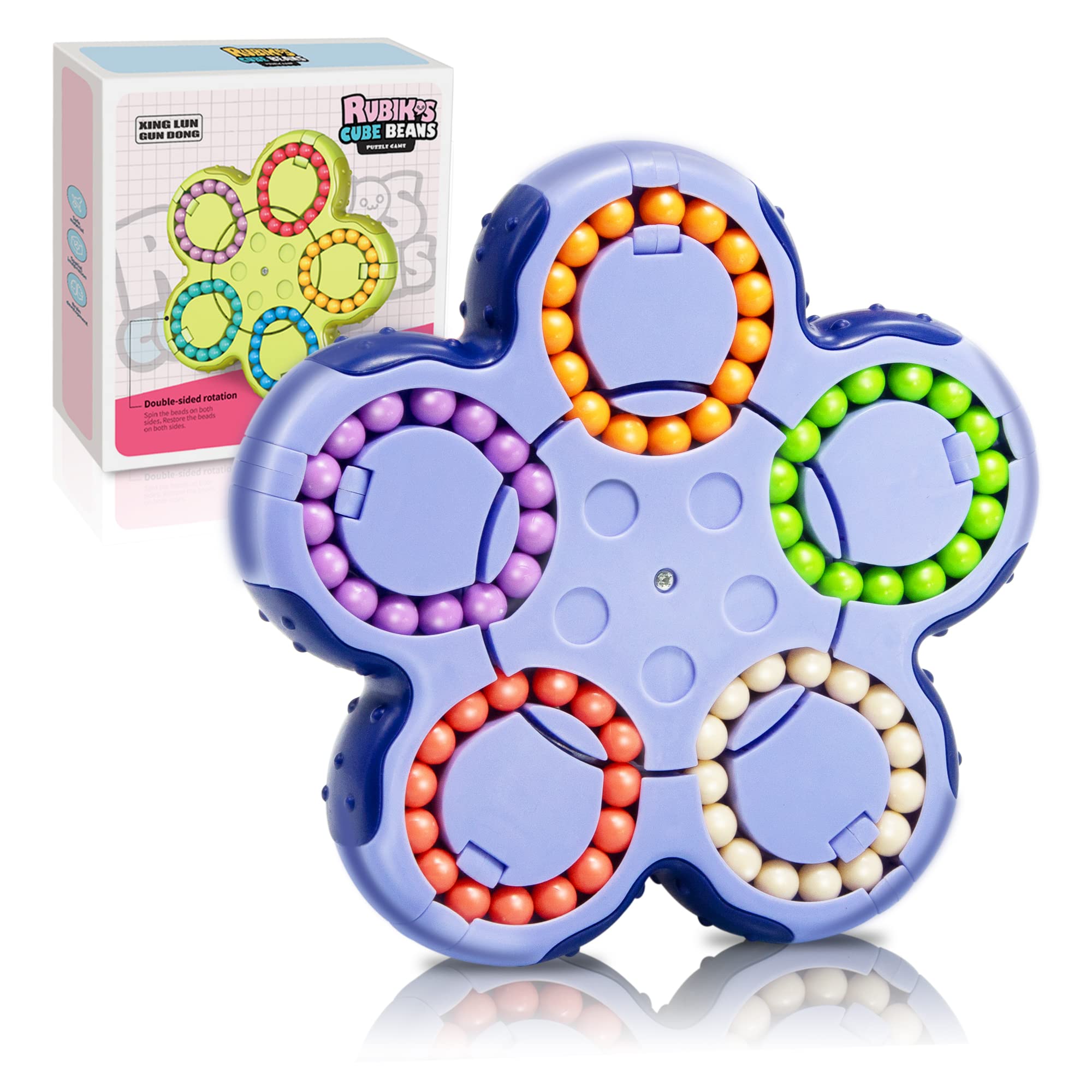 Scientree Rotating Magic Bean Fidget Toys - Stress Relief Puzzle Cube for Kids, Teens & Adults - Anxiety & ADHD Sensory Toy for Office, School & Home Use