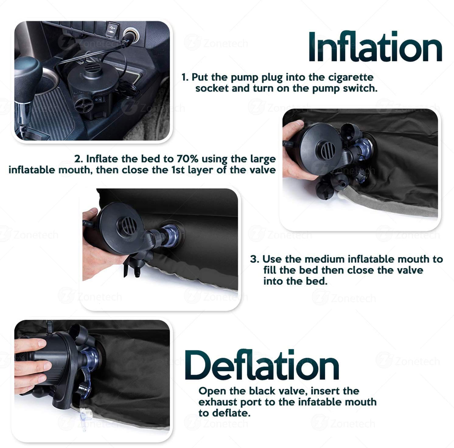 Inflatable Car Air Mattress for Back Seat - Universal SUV Travel Bed | Portable Blow Up Mattress for Car Camping & Road Trips | Perfect for Travel, Camping & Roadside Rest Stops