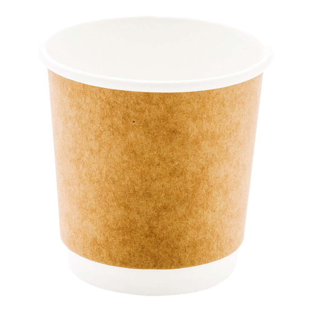 4 oz Double Wall Kraft Paper Coffee Cups - 25 Count Box (2.5