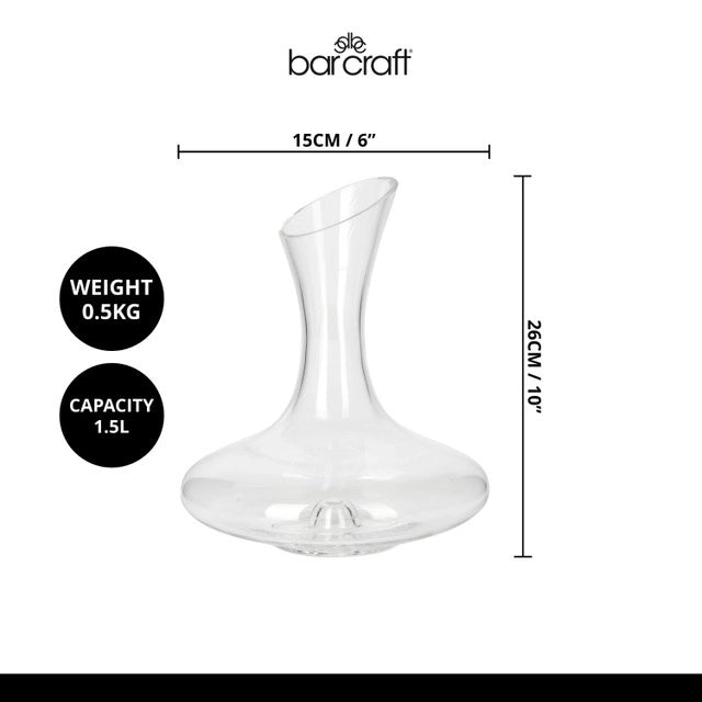 Premium 1.5L Glass Wine Decanter for Aerating & Serving - Perfect for Red Wine Lovers & Dinner Parties