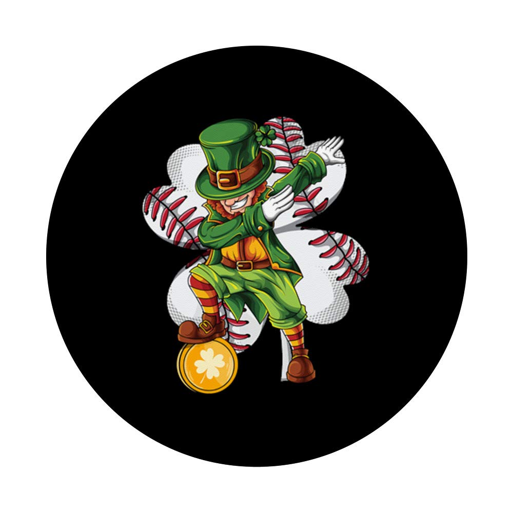 St. Patrick's Day Baseball Shirt with Dabbing Leprechaun & Clover Design | PopSockets Phone Grip & Stand for iPhone, Samsung & Tablets | Perfect for Parties, Irish Celebrations & Everyday Use
