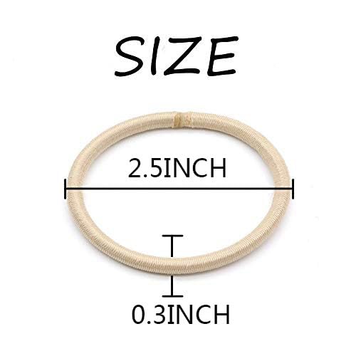 Dofash 30Pcs Blonde Hair Ties - No Damage Elastic Hair Bands & Rubber Bands for Women, Soft & Gentle Hair Accessories (Blonde/Beige) - Perfect for Workouts, Office, School & Everyday Styling