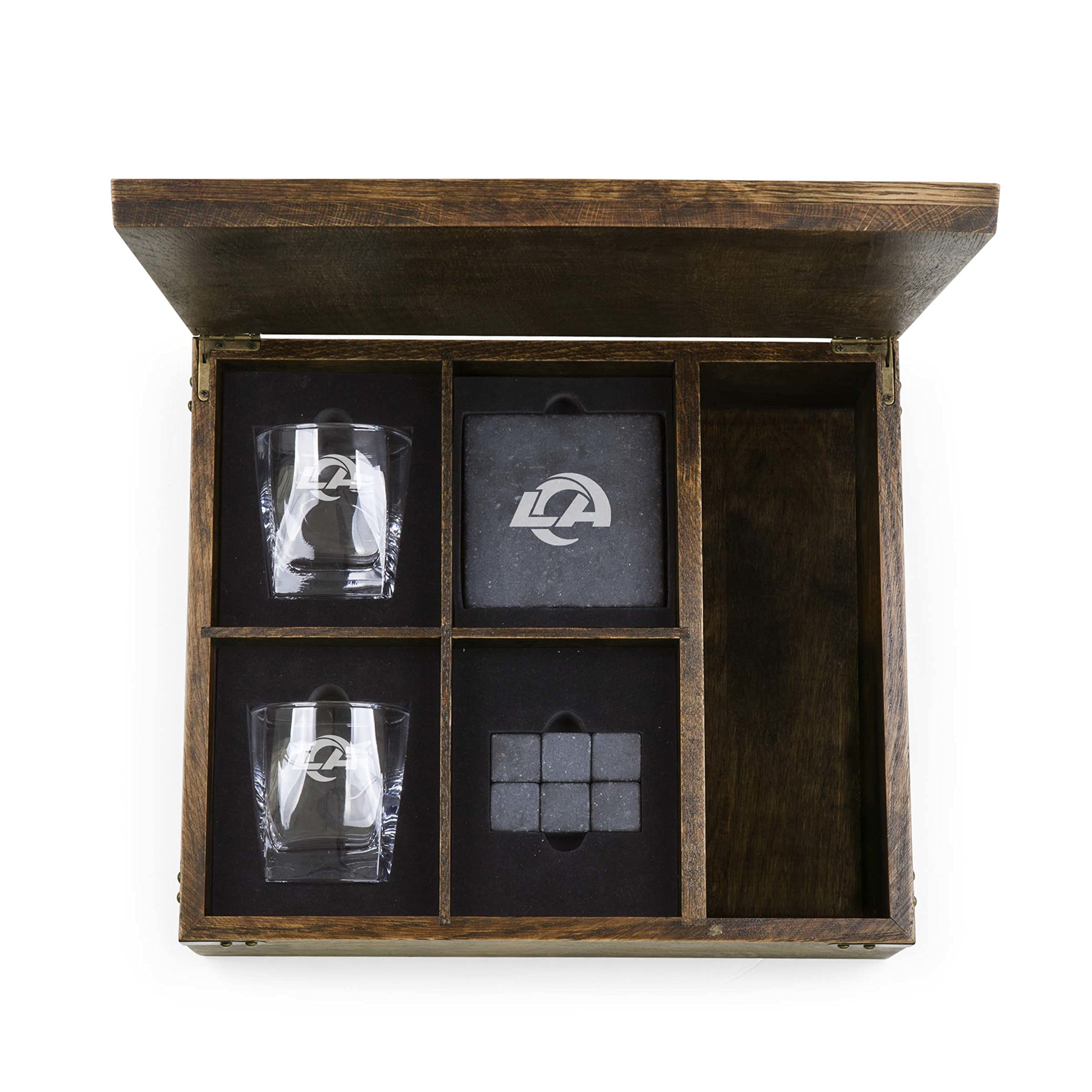 PICNIC TIME NFL Whiskey Gift Set - 2 Whiskey Glasses & Whiskey Stones - Perfect for Football Tailgating, Man Cave Decor & Sports Fan Gifts