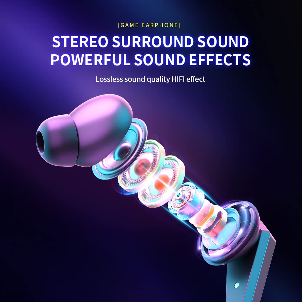 URIZONS TWS Bluetooth Gaming Earbuds - Wireless In-Ear Headphones with Dual Mode, 35H Battery Life - Black | Perfect for Gaming, Workouts & Commuting