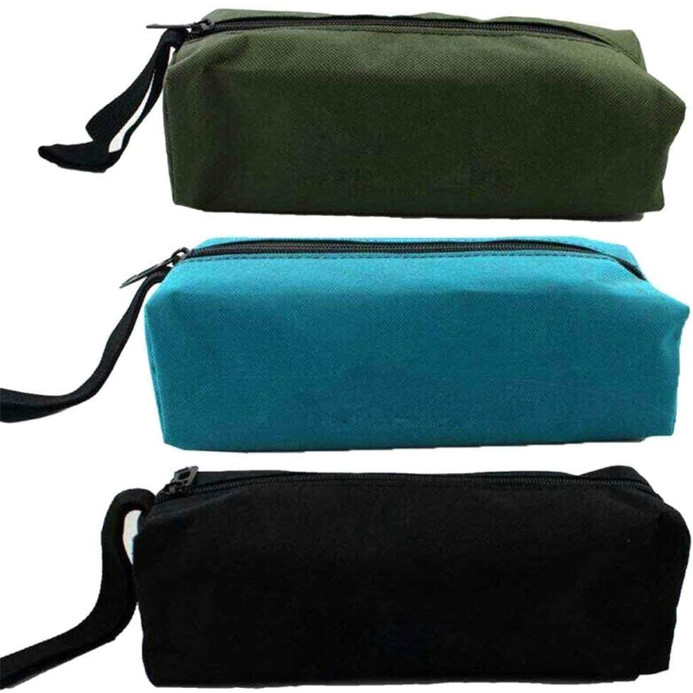 3 Pack Heavy Duty Canvas Tool Bag with Zipper - Water Resistant Multi-Purpose Utility Organizer for Hand Tools, DIY Supplies & Gardening Accessories - Perfect for Home Repairs, Workshops & Outdoor Projects