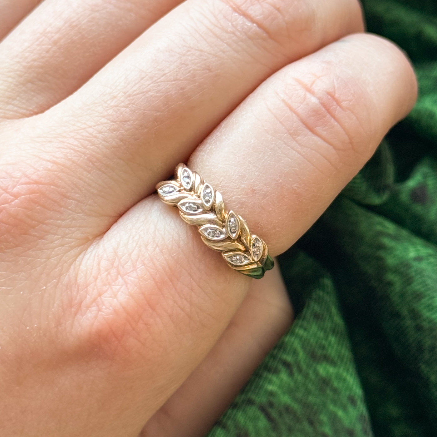 0.02ctw Diamond Vine Ring - Size 6.25 - Elegant Floral Wedding Band for Women - Perfect for Engagement, Anniversary & Special Occasions