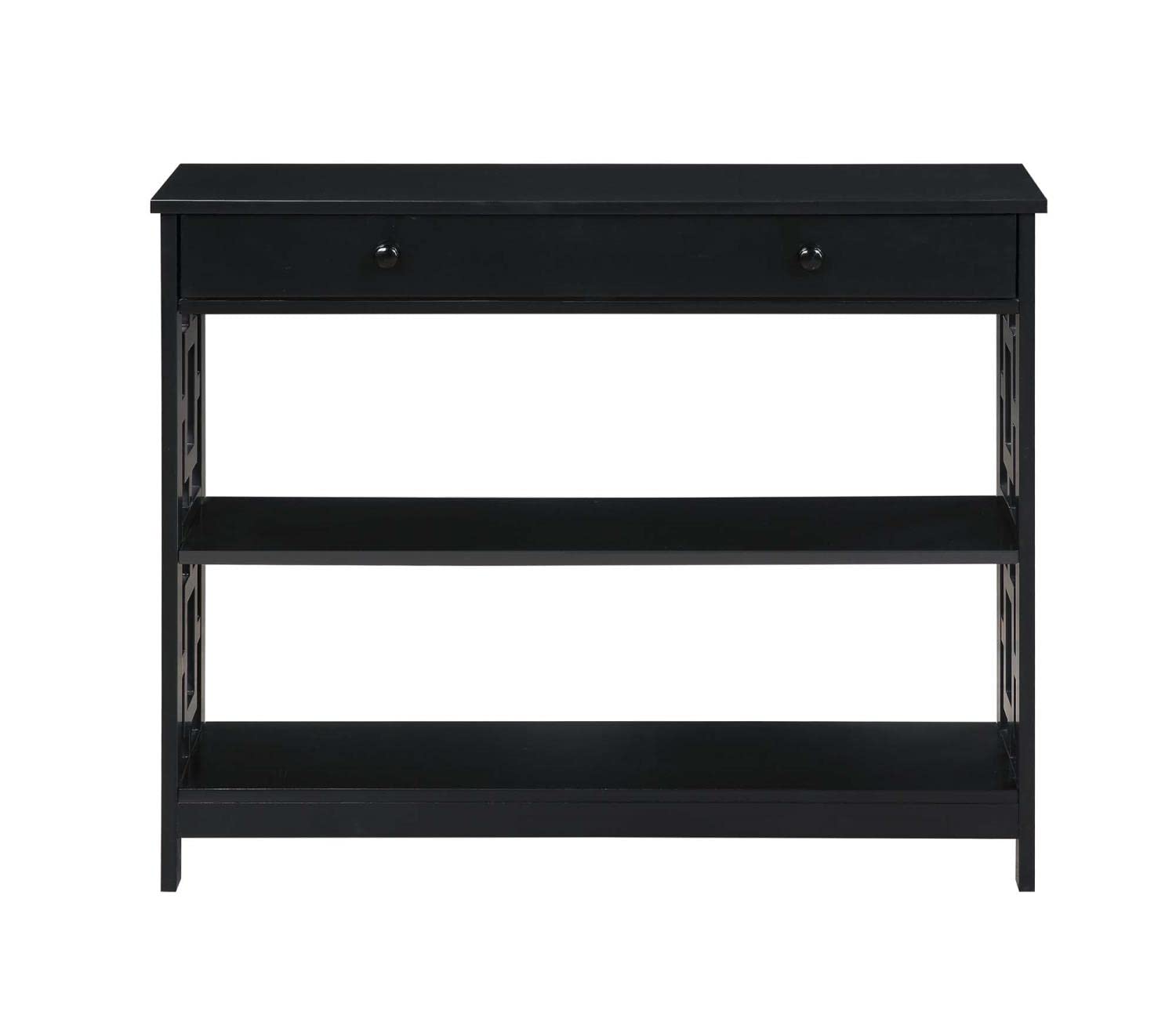 Convenience Concepts Town Square Console Table - Modern Black Entryway Table for Hallway, Living Room & Home Decor | Stylish & Functional Furniture for Small Spaces