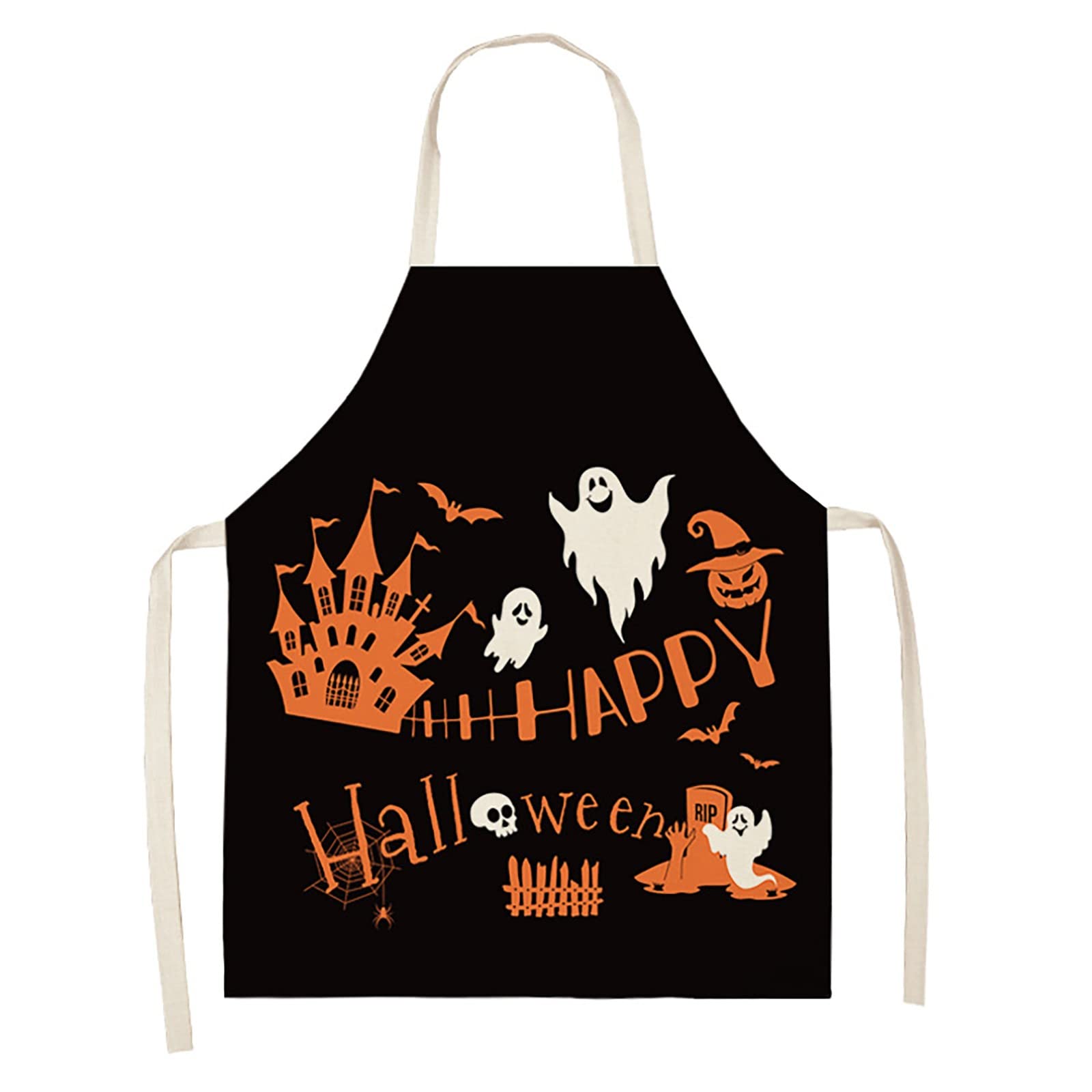 Funny Skeleton Apron for Women & Men - Black Halloween Cosplay Costume Apron with Bone Design - Perfect for Halloween Parties, Cooking, Bartending & Wine Tasting
