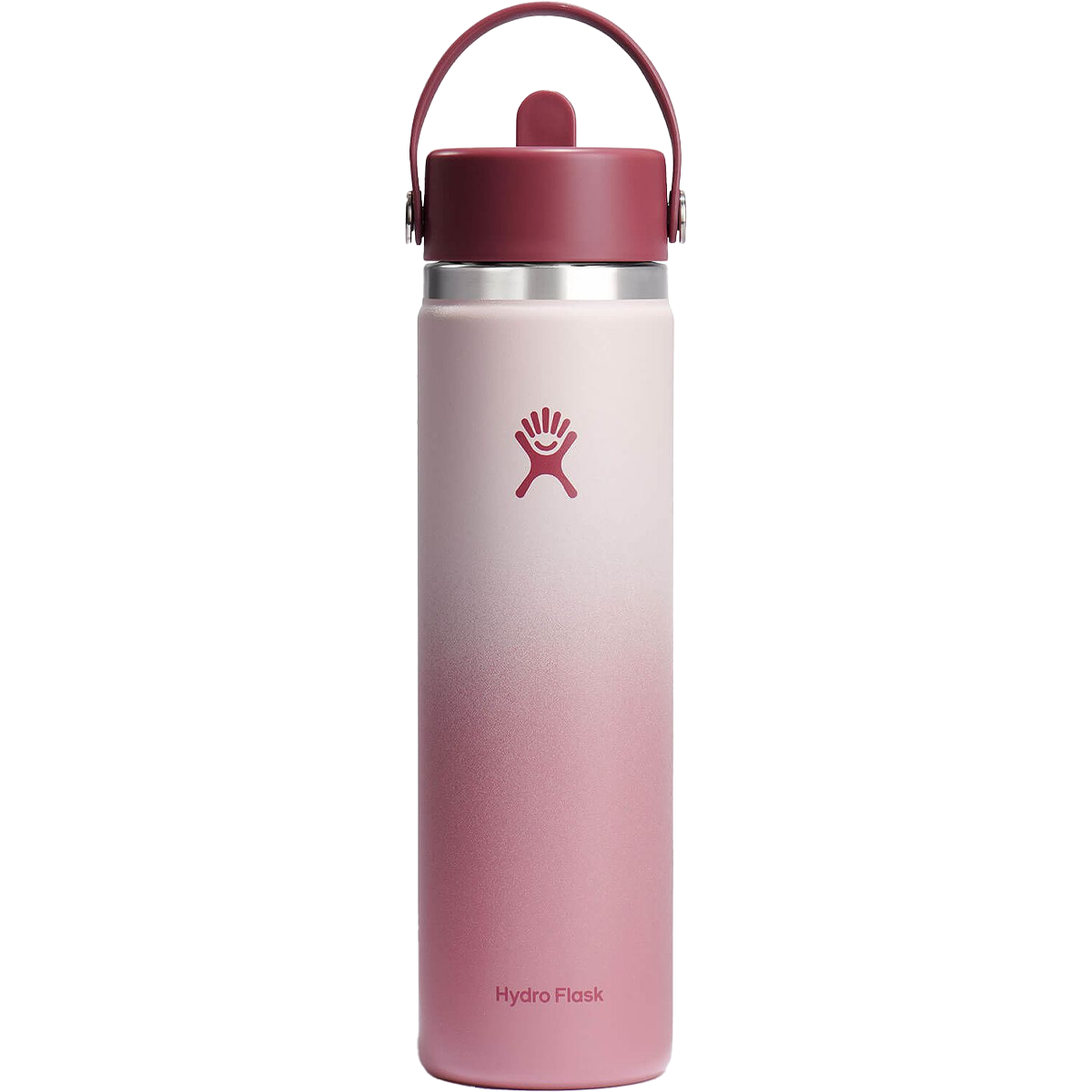24 oz Wide Mouth Water Bottle with Flex Straw Cap - Ombre Color - Leak Proof & Insulated for Gym, Hiking, Travel & Everyday Use