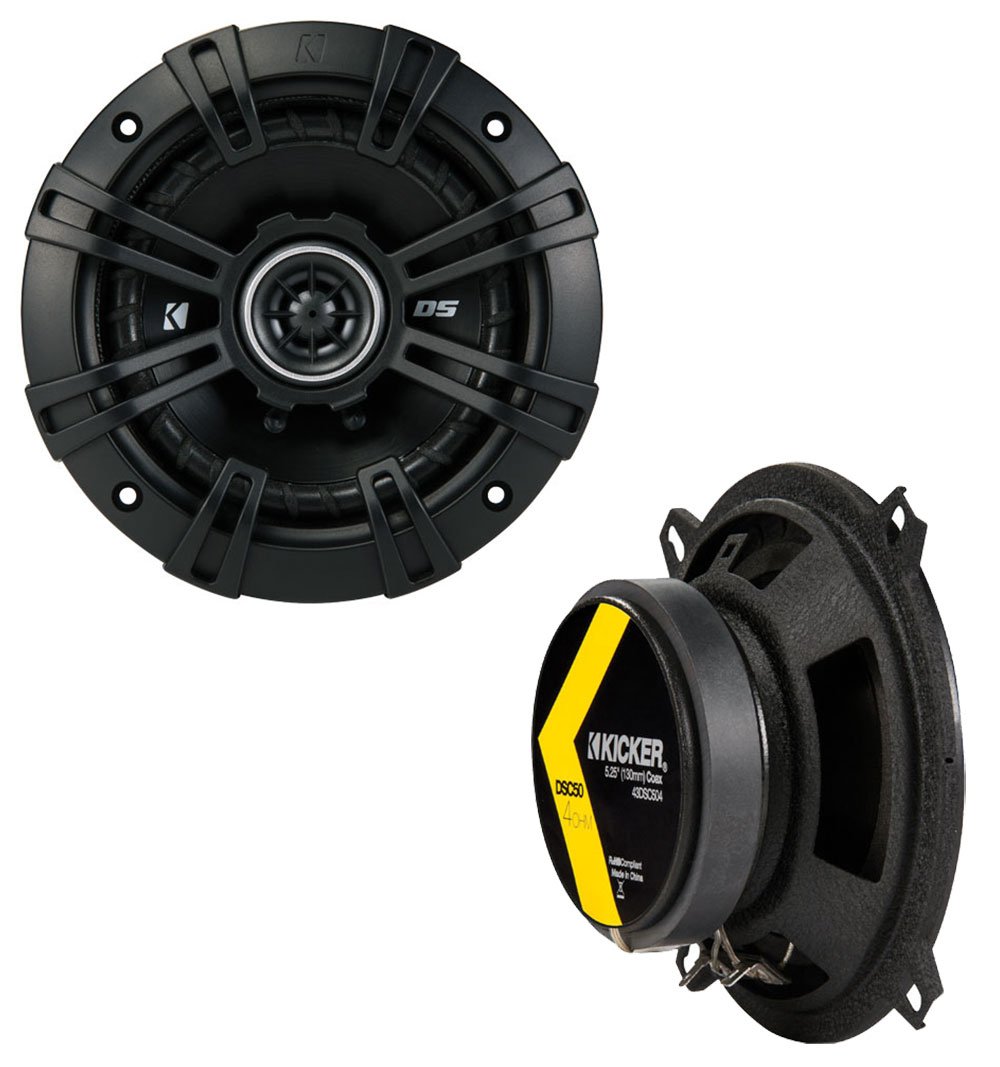 Kicker Speaker Replacement & Harmony HA-A400.4 Amp Bundle - Compatible with Oldsmobile Intrigue 1998-2002 | Car Audio Upgrade for Enhanced Sound Quality | Perfect for Road Trips & Daily Commutes