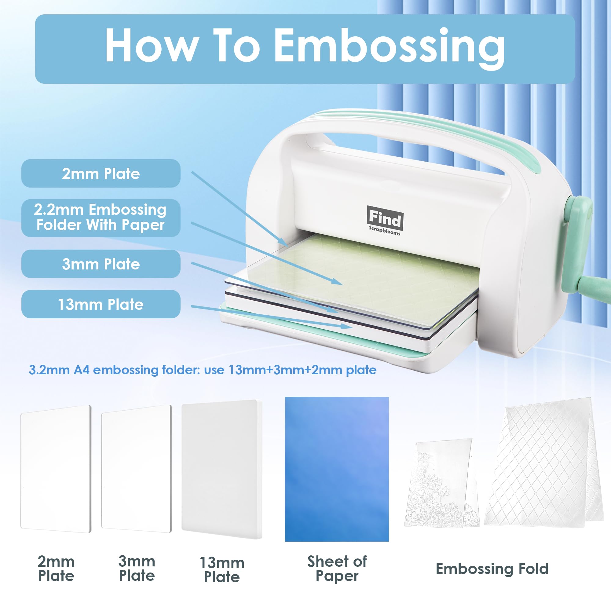 A4 Manual Die Cutting and Embossing Machine for Cardmaking & Scrapbooking - 9 Inch Opening Craft Machine for DIY Art Projects, Paper Crafts, Greeting Cards, and Home Decor