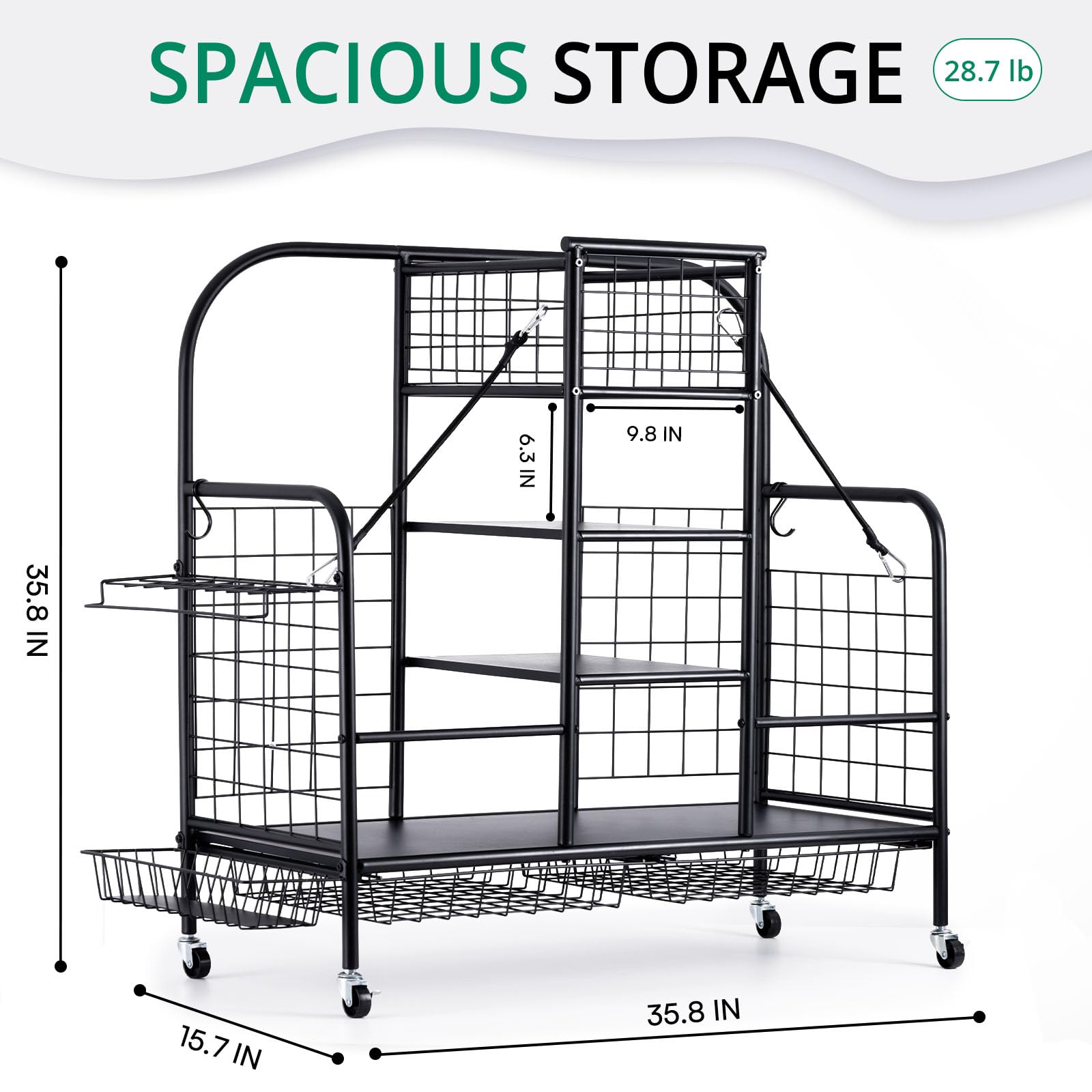 Premium Golf Bag Organizer Stand - Heavy Duty Storage Rack for 2 Golf Bags, Clubs, Balls & Accessories | Extra Large Golf Equipment Organizer for Garage, Basement & Clubhouse | Perfect for Golf Enthusiasts & Professional Players