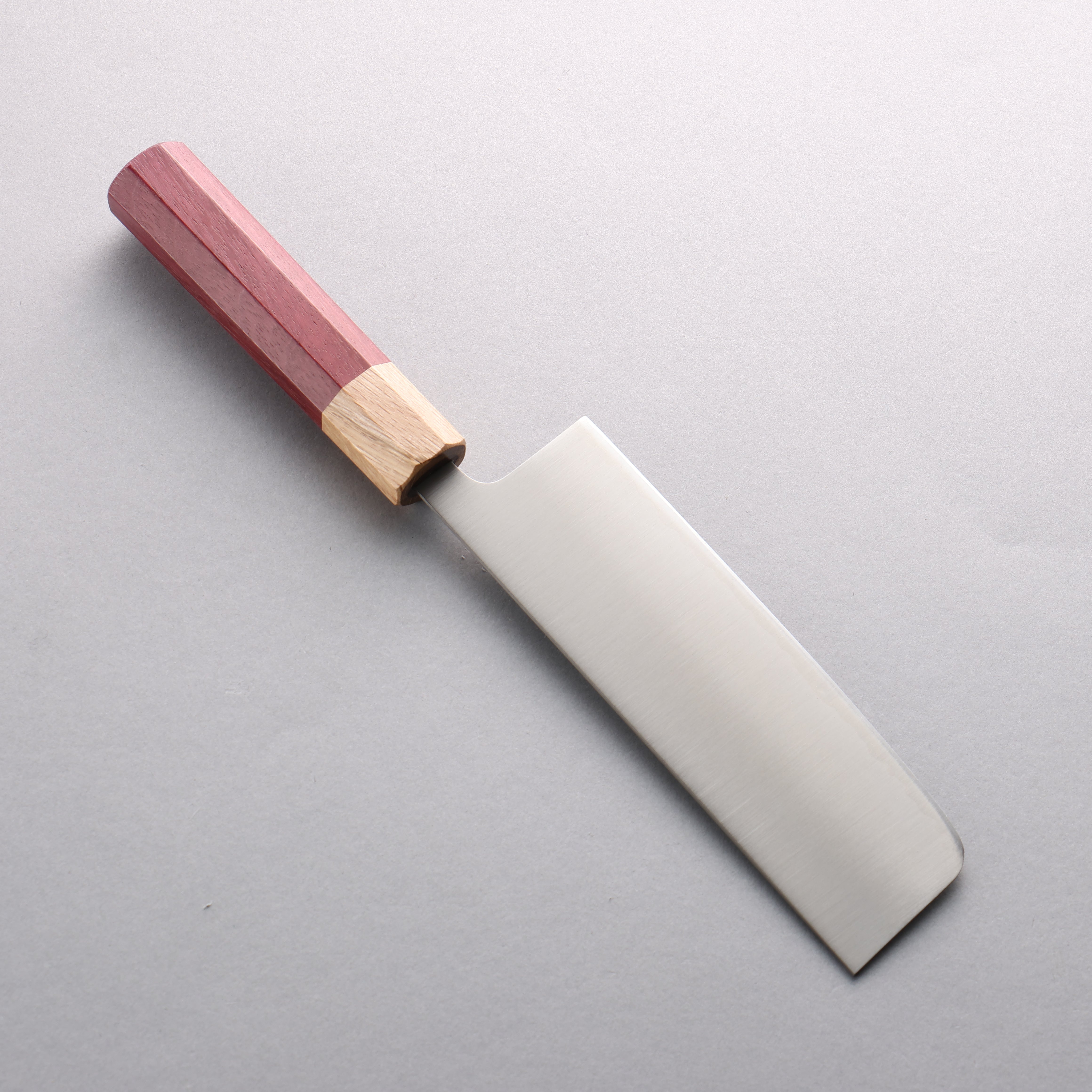 Premium 440C Stainless Steel Nakiri Knife 165mm with Purpleheart & Oak Handle - Japanese Vegetable Knife for Professional Chefs & Home Cooking