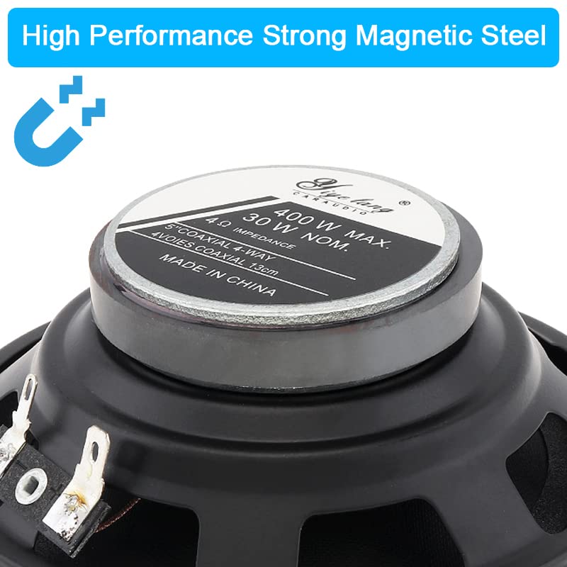 2PCS 5 Inch Full Range Car Audio Speakers - Heavy Mid-Bass, Ultra-Thin Design for Non-Destructive Installation | Perfect for Car Audio Upgrades & Custom Sound Systems