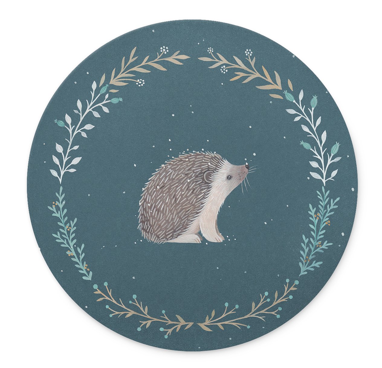 Non-Slip Rubber Round Mouse Pad with Cute Hedgehog Design - 7.87 Inch Ergonomic Desk Mat for Gaming, Office & Home Computer Use
