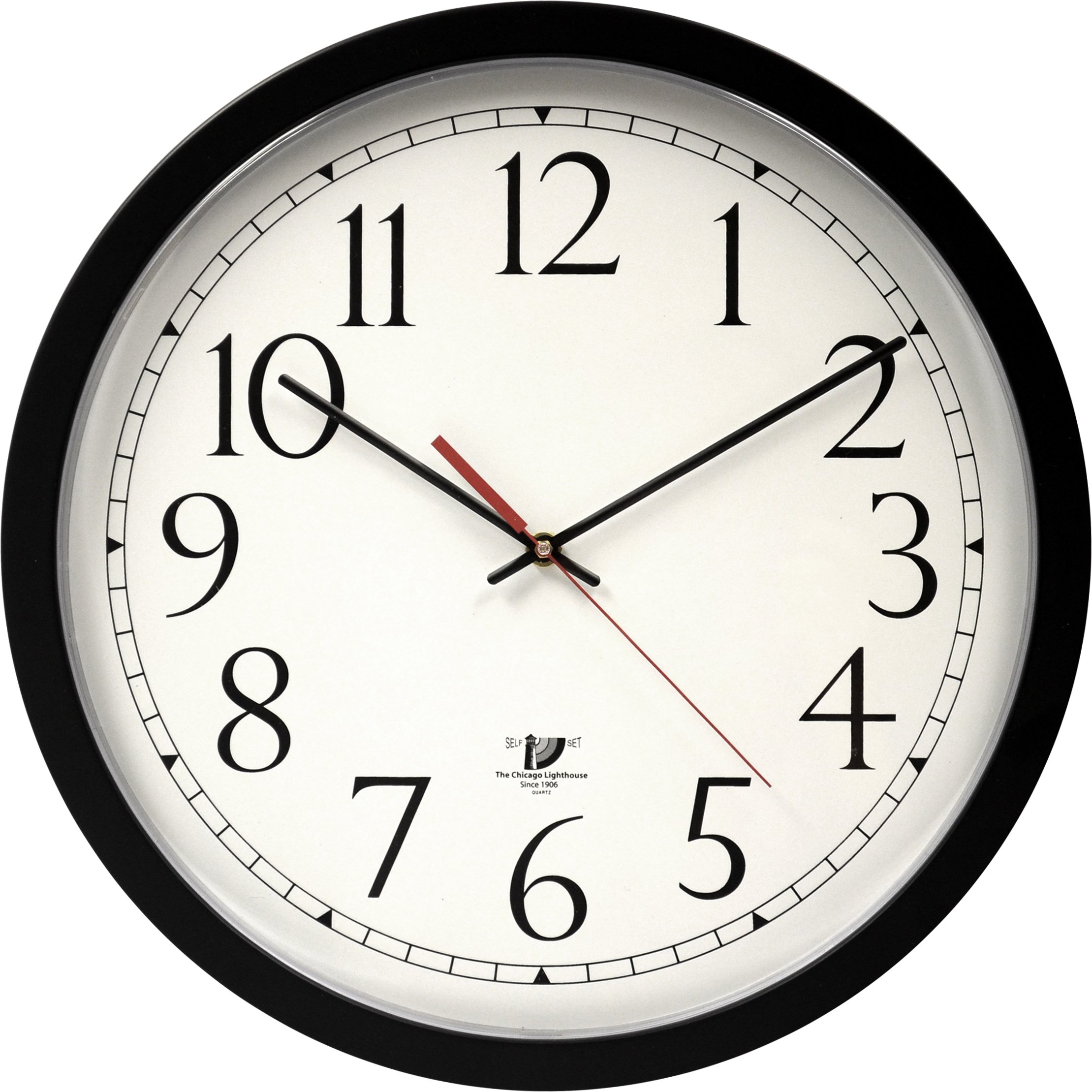 Self-Set Wall Clock - 16.5 Inch Large Modern Round Silent Non-Ticking Clock with Easy Setup - Perfect for Home, Office, Kitchen, Living Room & Bedroom Decor