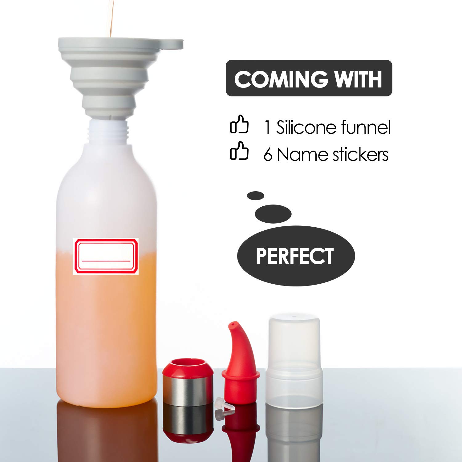 Plastic Condiment Squeeze Bottle - Leak-Proof Sauce Dispenser for Kitchen, Oil, Ketchup, Syrup & Hot Sauce - Perfect for BBQ, Pancakes & Cooking