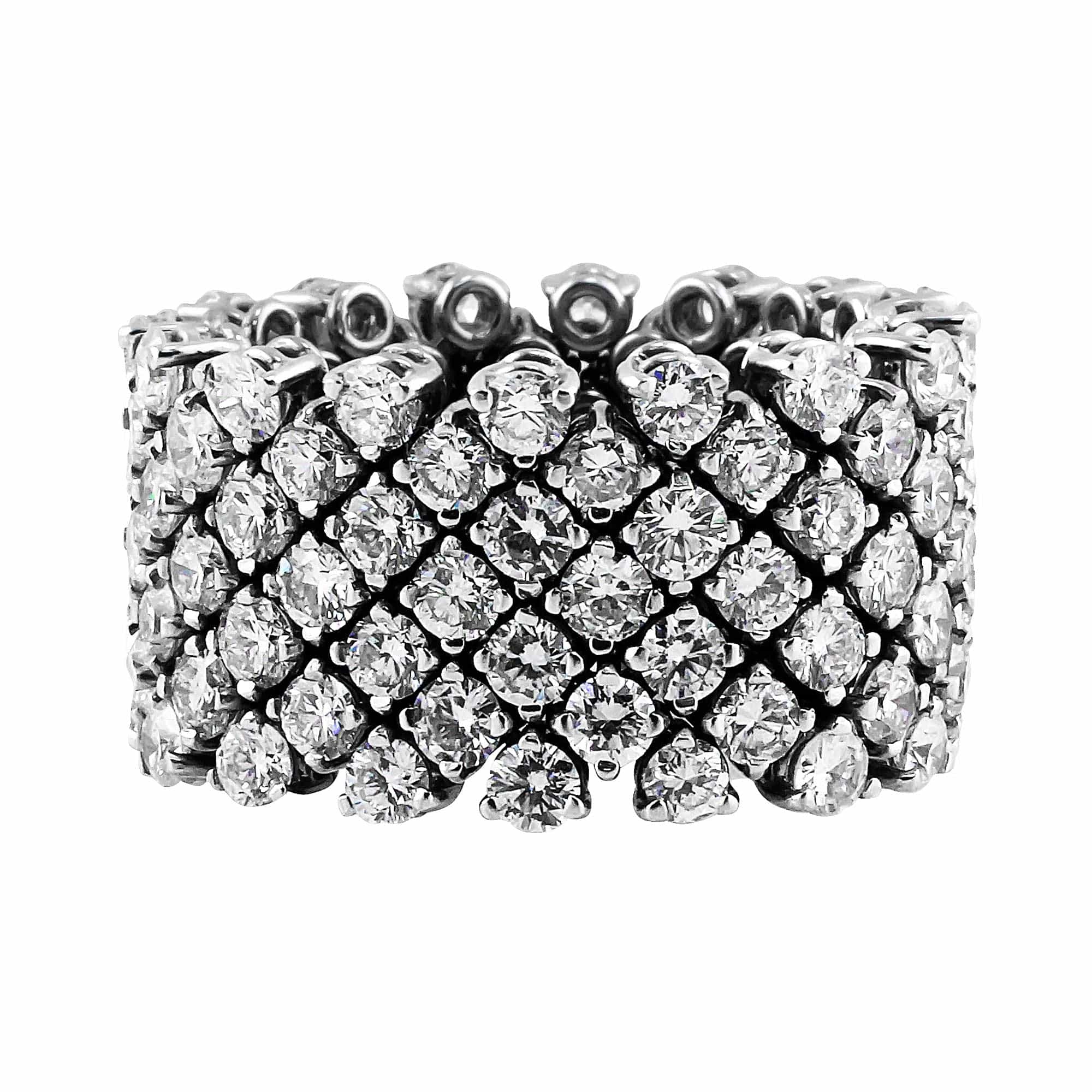 18K White Gold 6.67ctw Diamond Eternity Band Ring - Flexible Wedding Band for Women, Perfect for Anniversary, Engagement & Everyday Luxury Jewelry