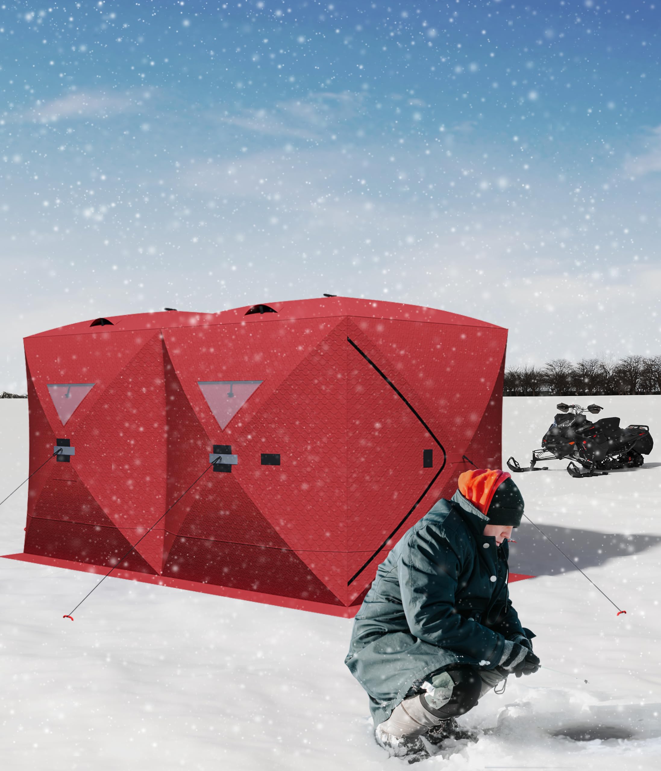 **Best Ice Fishing Tent - Thickened Warm & Windproof Pop-Up Portable Hub Shelter for Winter Fishing - Perfect for Ice Anglers & Outdoor Enthusiasts**