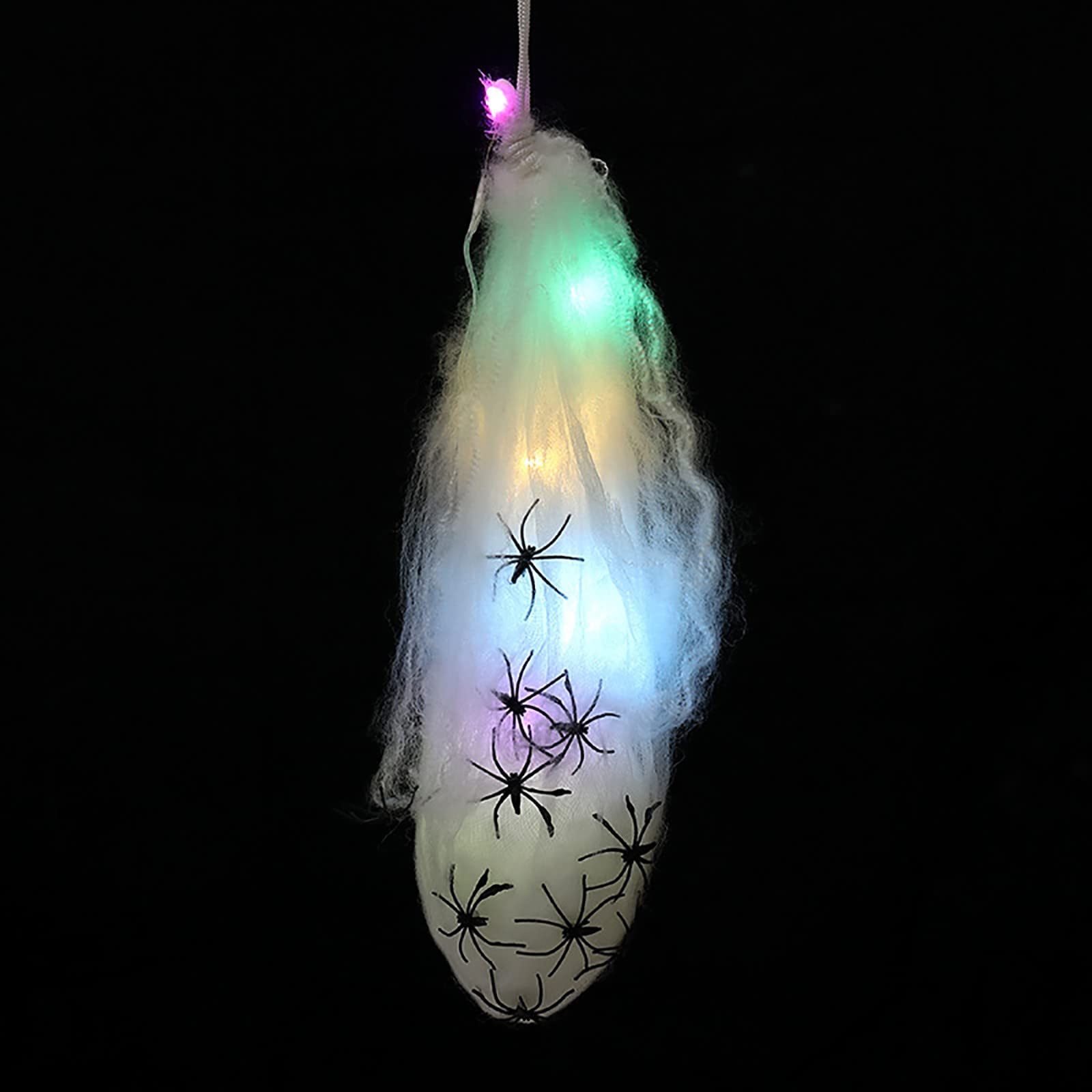 Spooky Halloween Mummy Skull Ghost Head & Spider Hanging Decor - Scary Haunted House Escape Room Party Decorations for Horror Theme Events & Home Halloween Displays