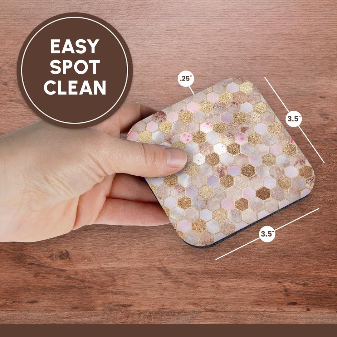 3D Rose Abstract Soft Coasters Set of 4 - Non-Slip Absorbent Drink Coasters for Coffee, Tea, and Beverages - Perfect for Home, Office, and Party Use