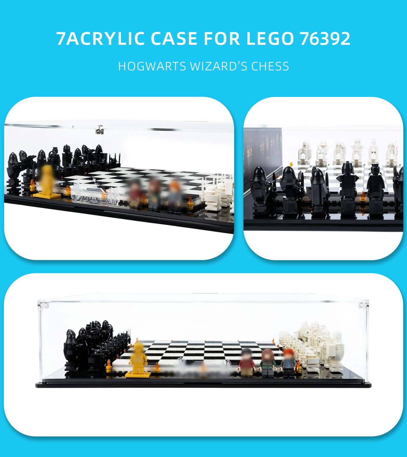Acrylic Display Case for LEGO Harry Potter Hogwarts 76392 Set - Dustproof Storage & Organization Box for LEGO Models, 30 x 30 x 15 cm (Display Cover Only) - Perfect for Showcasing Collectibles in Home Office or Game Room