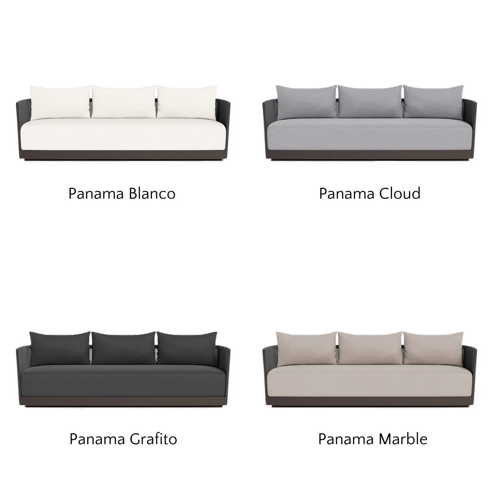 Antigua Outdoor 3-Seat Sofa Set - Waterproof Patio Furniture for Garden, Backyard, Poolside - Comfortable All-Weather Wicker Sectional Couch with Cushions