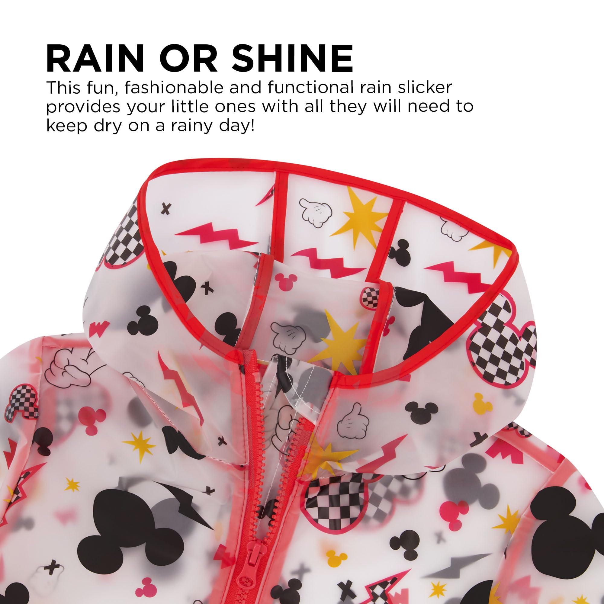 Disney Minnie Mouse & Mickey Mouse Raincoat, Princess & Paw Patrol Waterproof Jacket for Boys Girls 2-7 Years - Perfect for School, Outdoor Play & Rainy Day Adventures