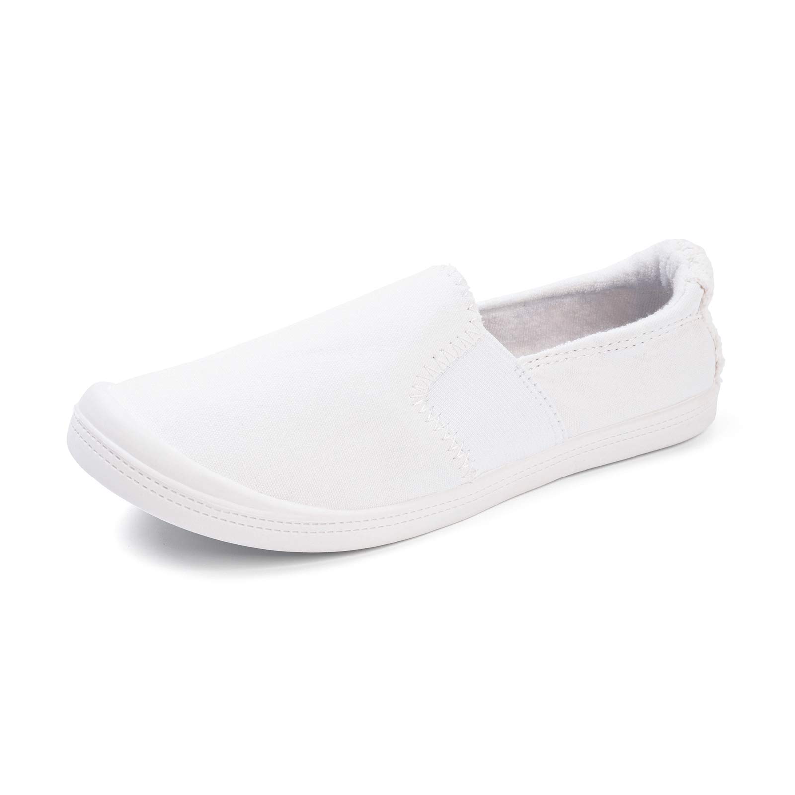 FUNKYMONKEY Women's Comfortable Low Top Canvas Slip-On Sneakers - Classic Casual Walking Shoes for Everyday Wear, Work & Travel