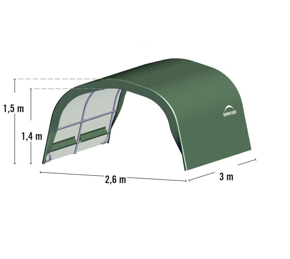 ShelterLogic 8' x 10' x 5' Round Livestock Shelter - Durable Farm Storage & Animal Shade Cover for Horses, Goats, Chickens - Perfect for Pasture, Barnyard & Agricultural Use