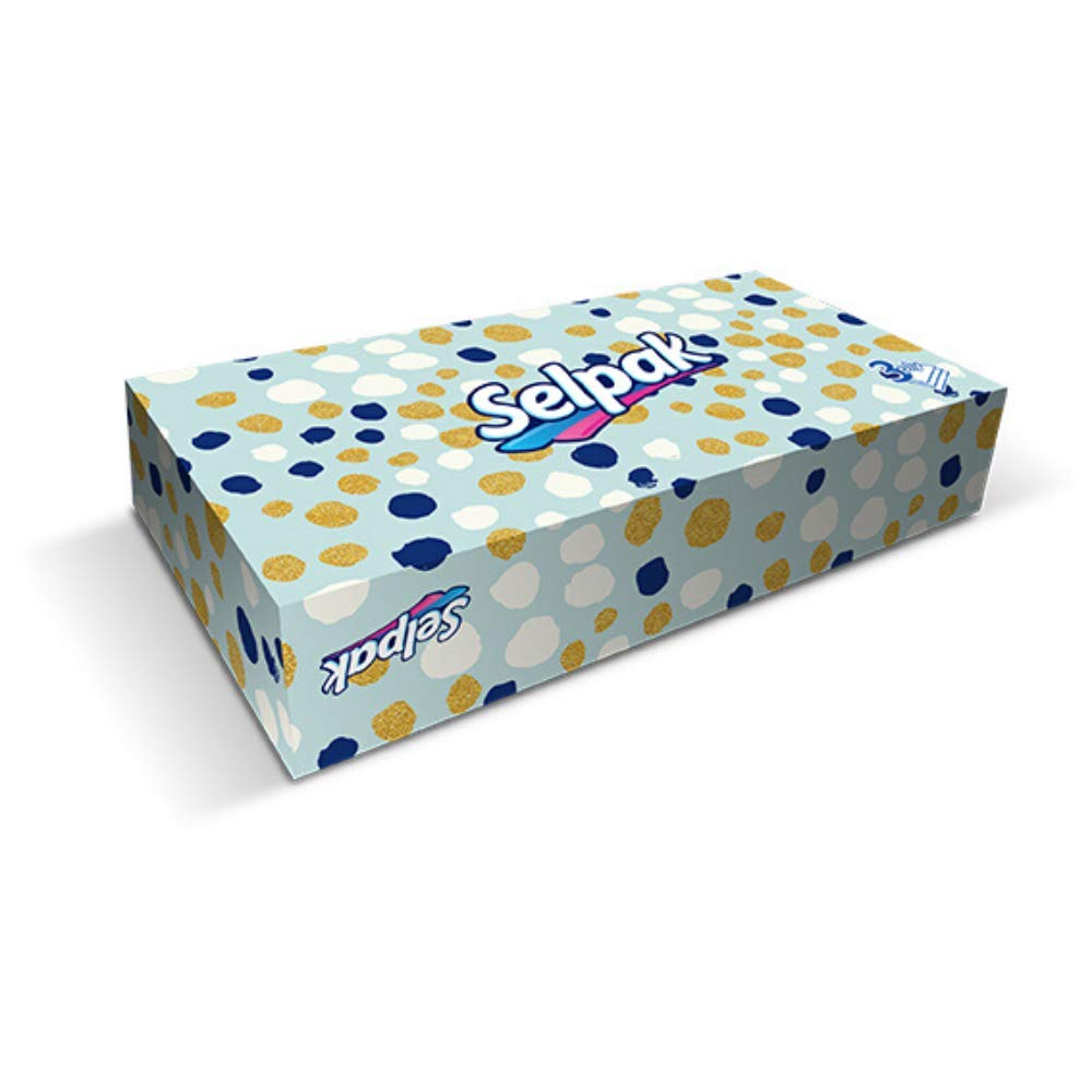 Selpak Mini Facial Tissue Box - 3 Ply, 70 Sheets per Box, Pack of 12 | Soft & Strong Tissues for Home, Office, Car & Travel Use
