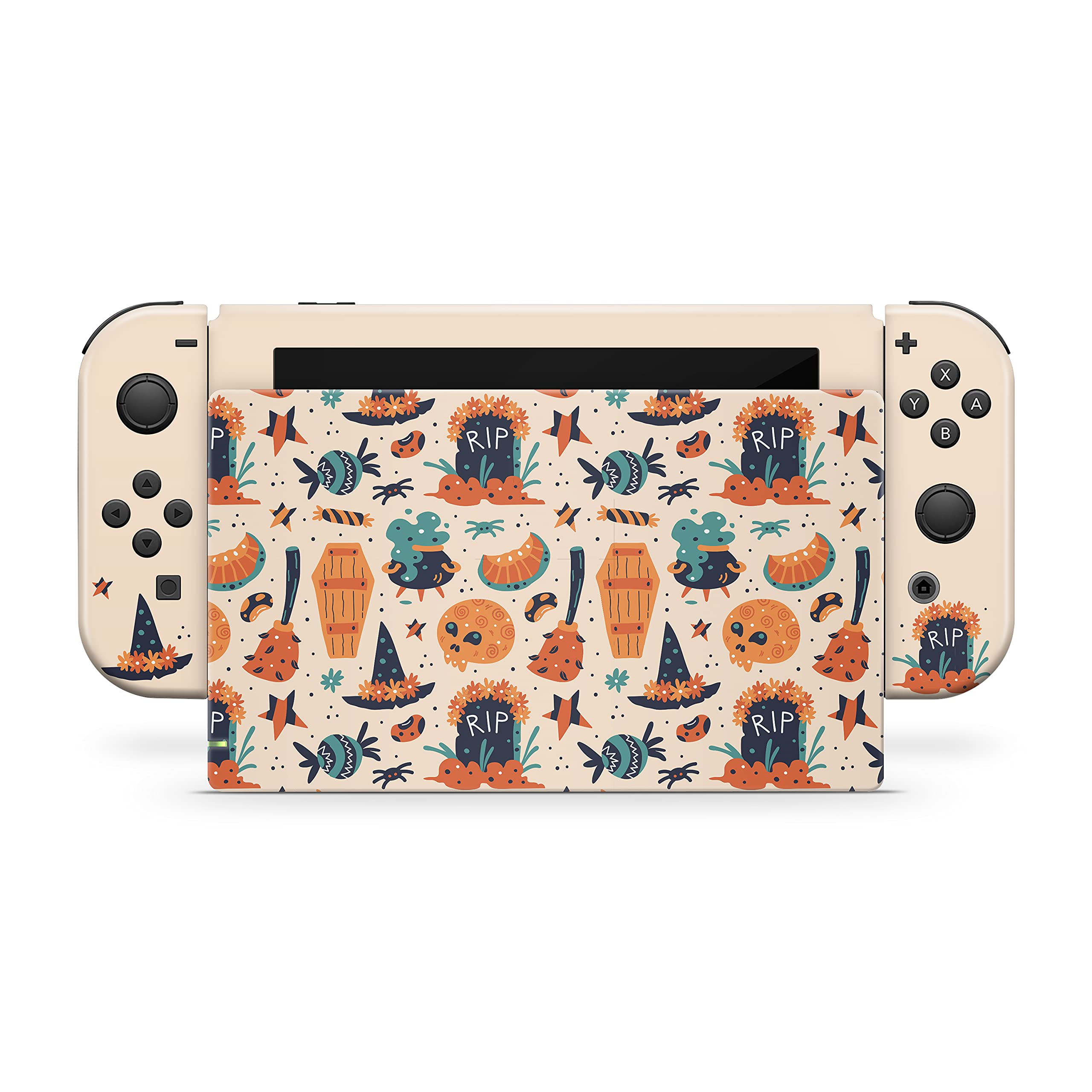 Spooky Halloween Nintendo Switch Skin Wrap - Pumpkin Design Premium Vinyl 3M Full Wrap Decal for Switch Console, Joy-Con & Dock | Durable Protective Cover for Gaming, Parties & Themed Events