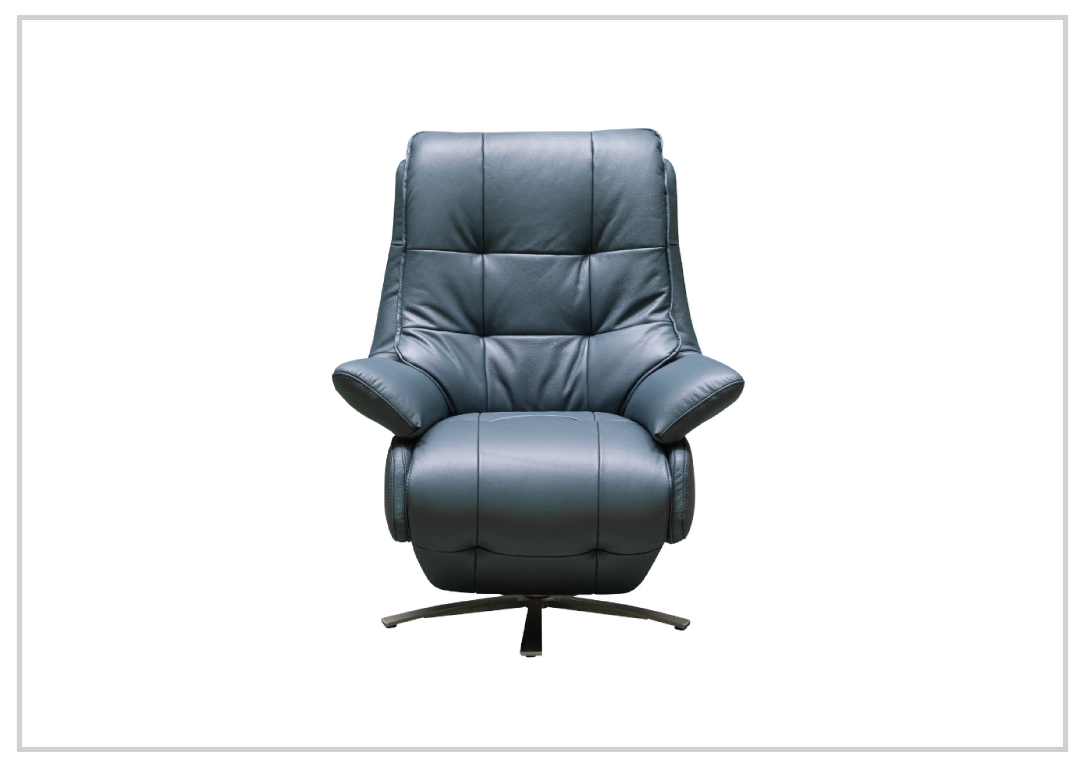 Klaussner Serano Blaze Blue Leather Swivel Power Recliner Lift Chair - Electric Massage Recliner for Living Room, Home Theater & Elderly Care - Comfortable Adjustable Sofa with USB Charging Port
