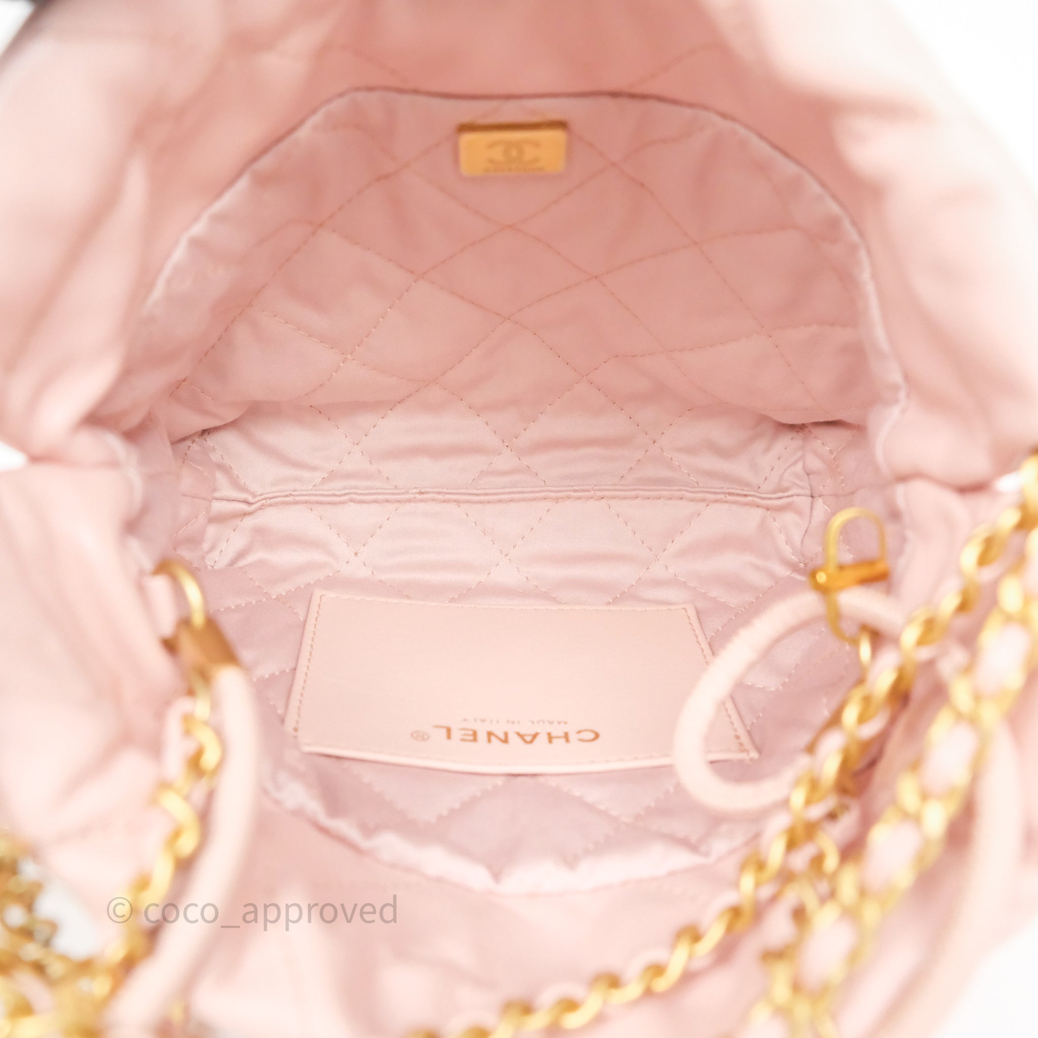 Chanel 22 Mini Bag in Light Pink | Shiny Crumpled Calfskin Leather | Luxury Crossbody Purse for Women | Perfect for Date Night & Special Occasions
